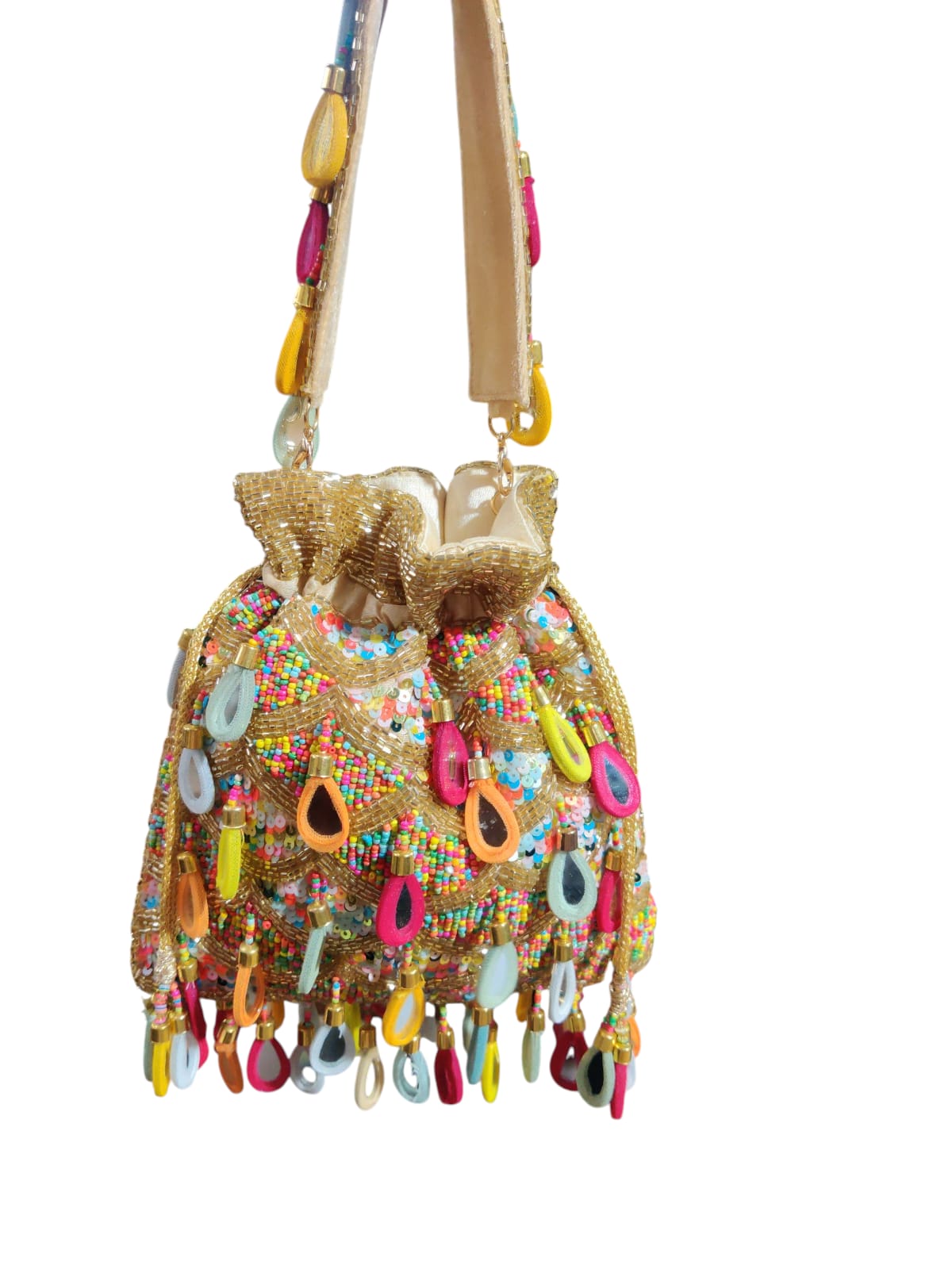 Golden Multi Mirror Potli