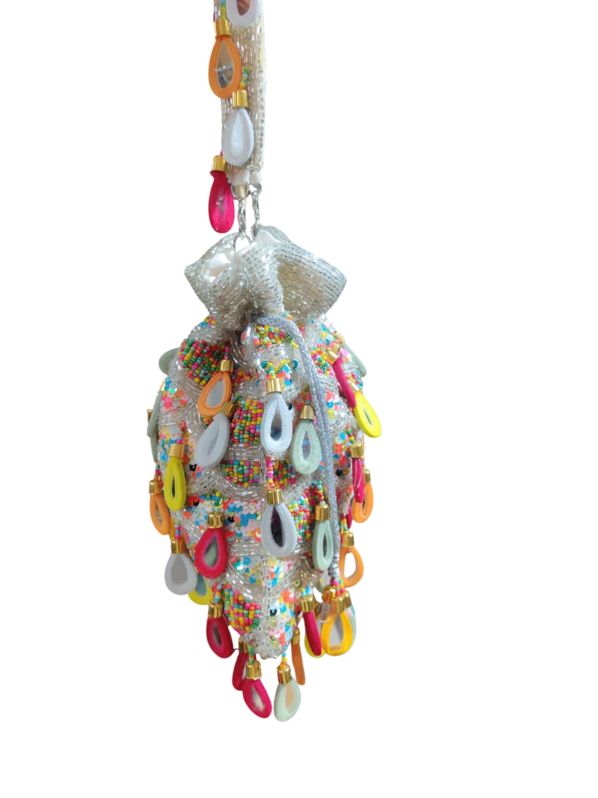 Silver Multi Mirror Potli