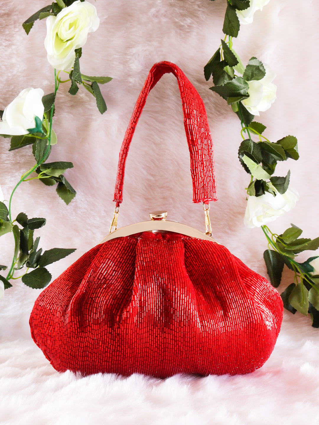 Swisni red katdana batua bag