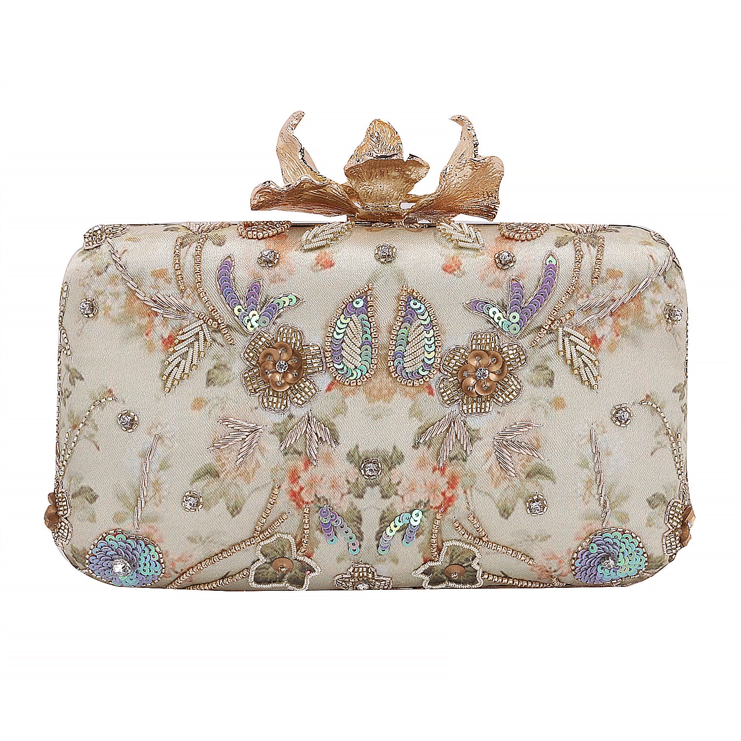 gorgeous handmade printed embroidery designer clutch