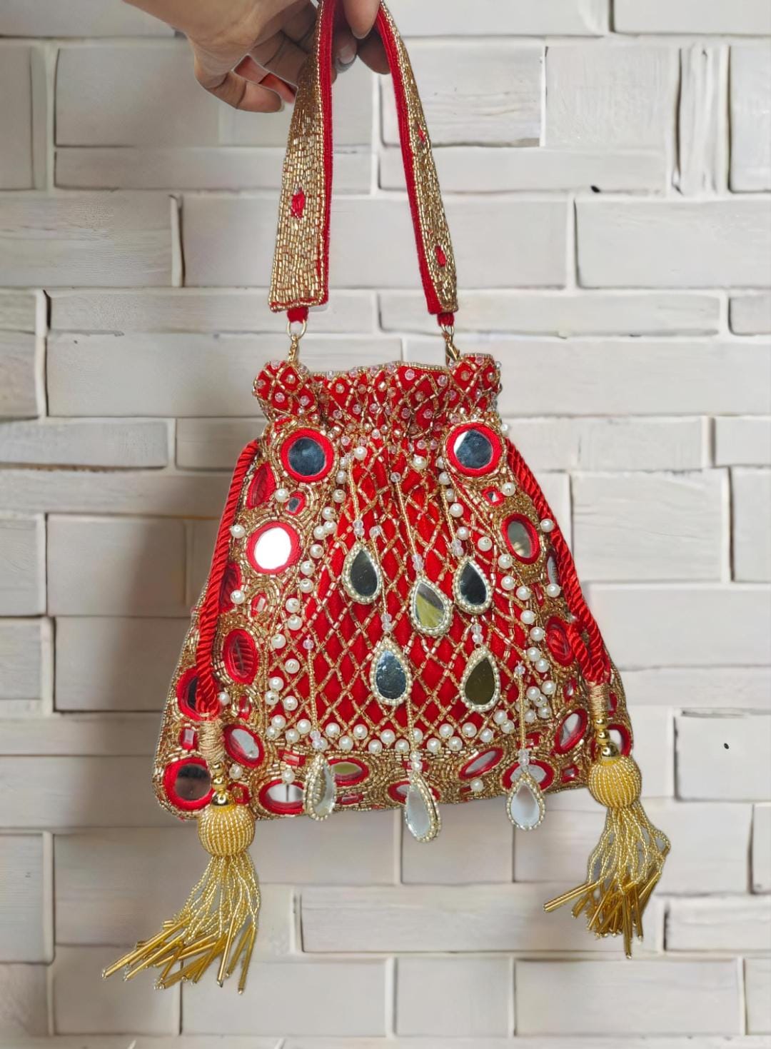 Red Mirror Potli