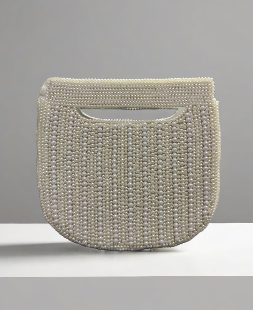 Pearl Moon Shape Clutch