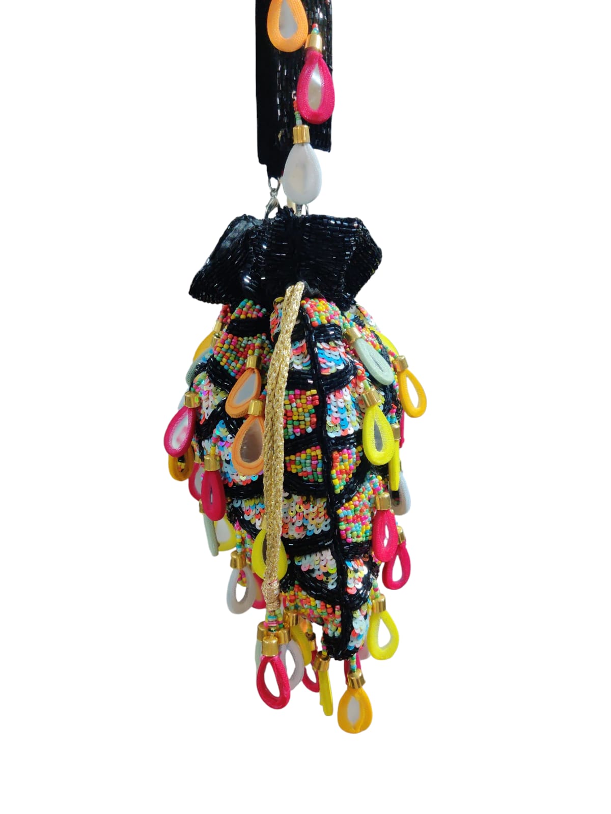 Black Multi Mirror Potli