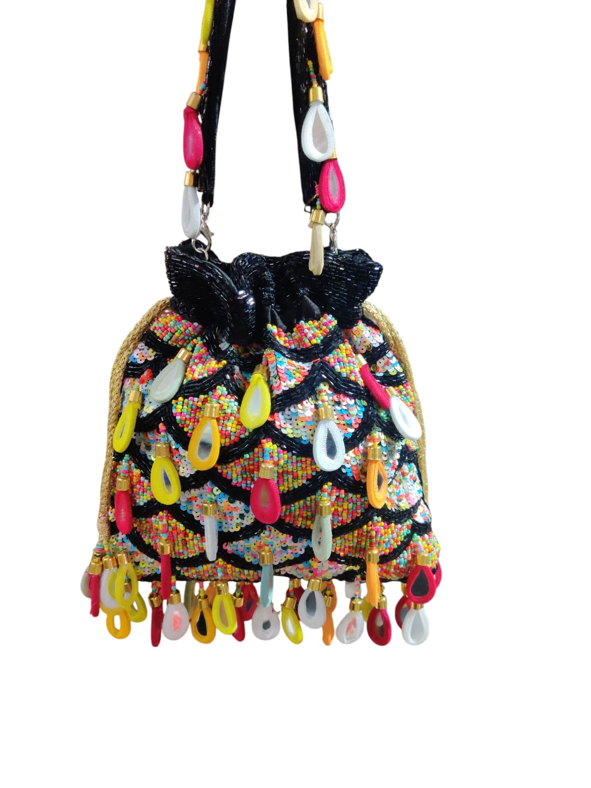 Black Multi Mirror Potli
