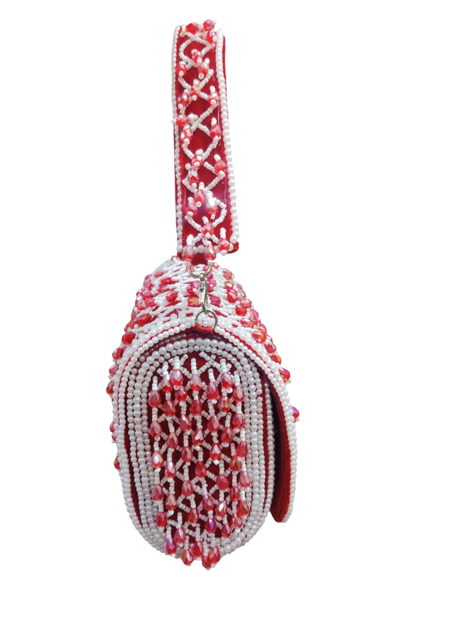 Red Crystal Drop Flap Bag