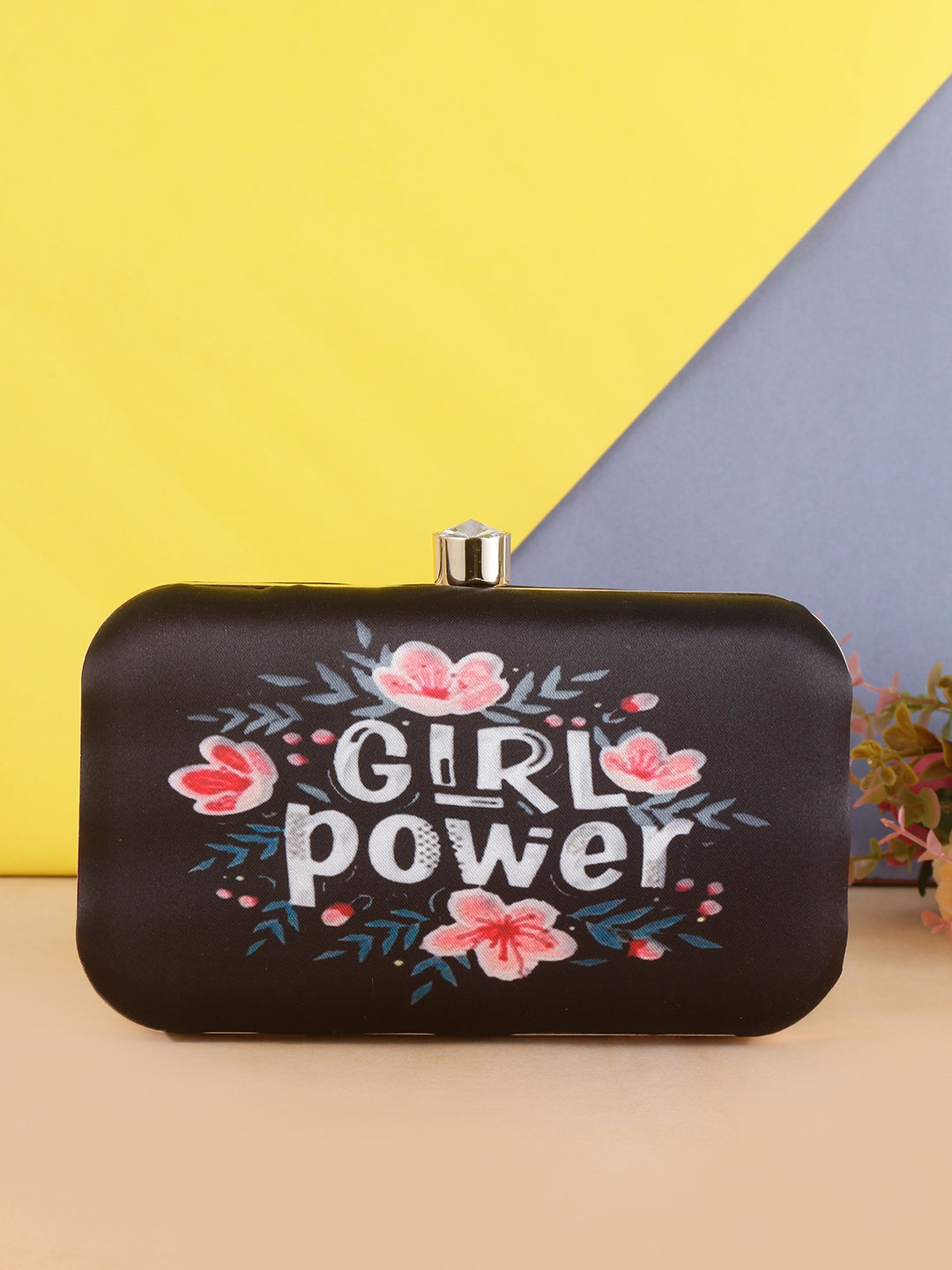 Girl Power Text Print Clutch for Women & Girls
