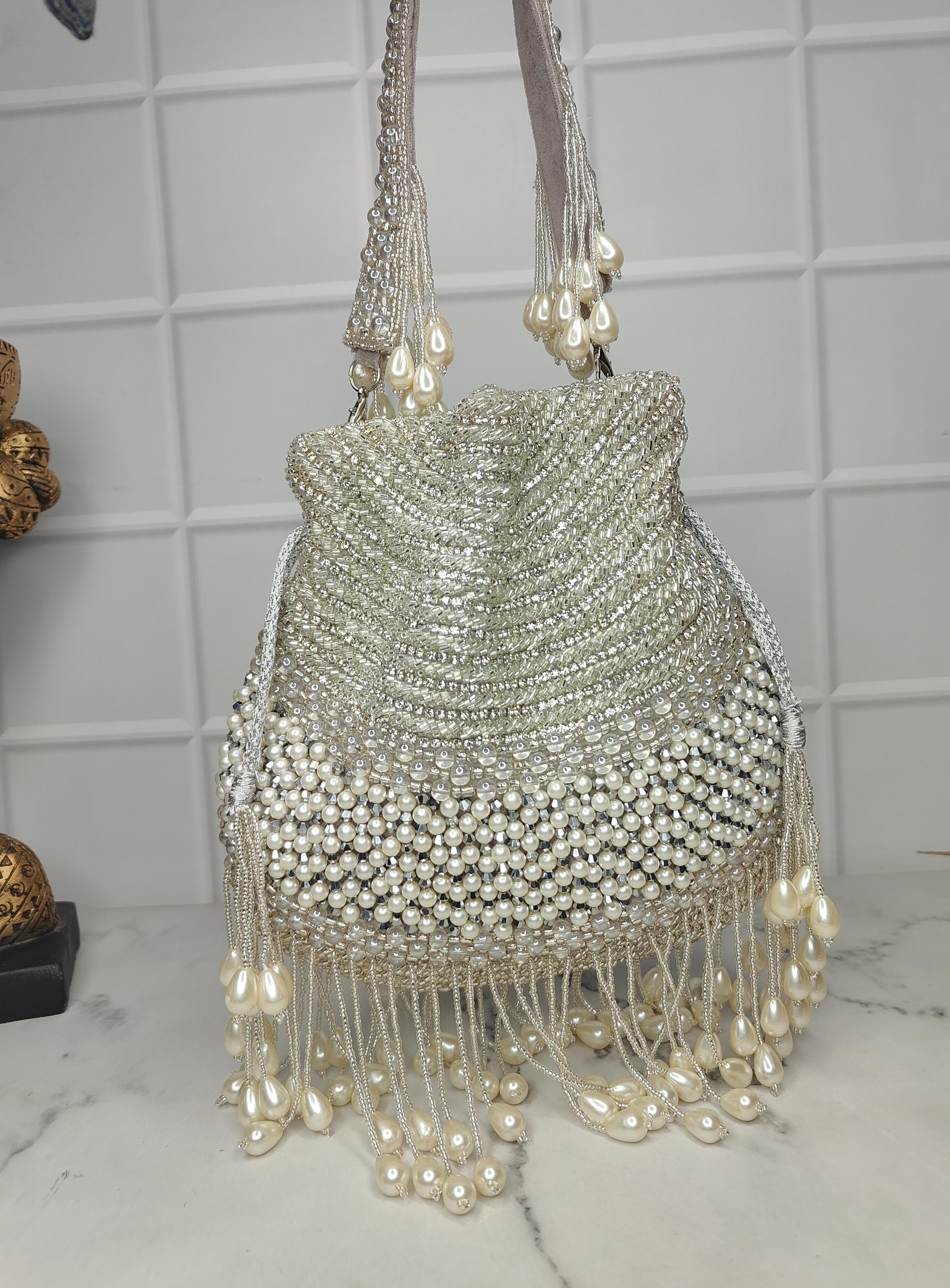 silver heavy potli bags