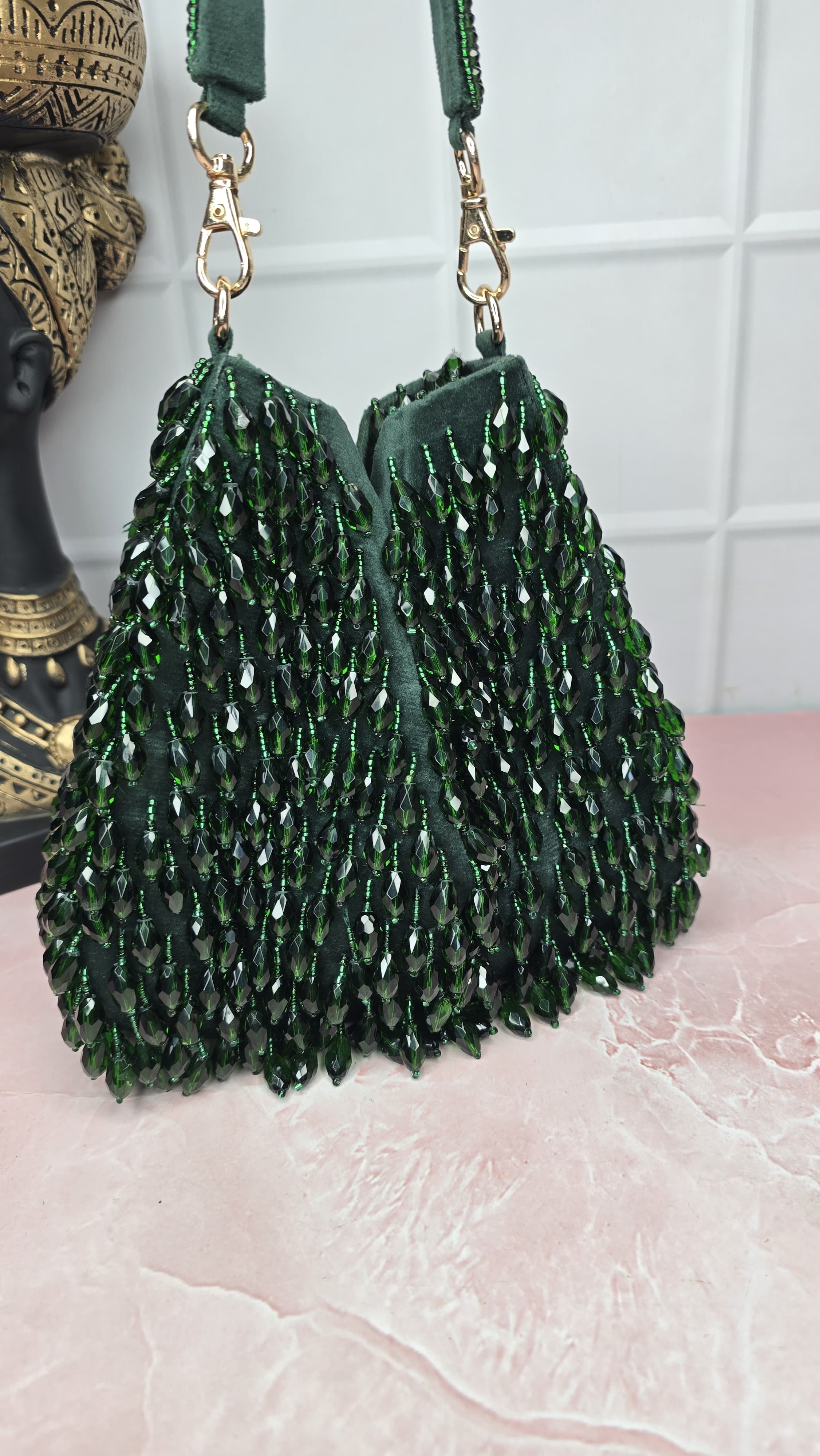 Green Heavy Crystal bag