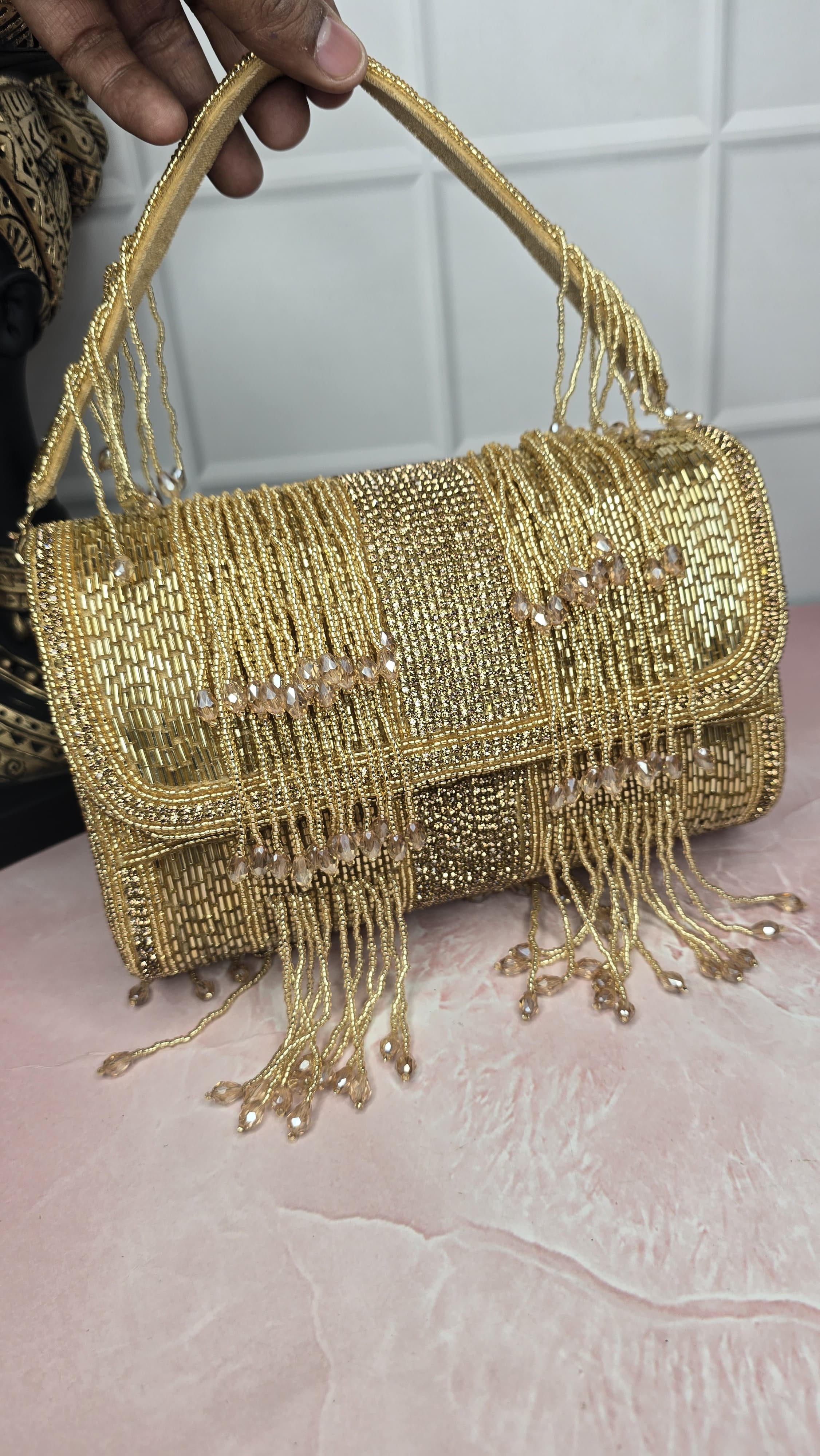 Golden Heavy flap bag
