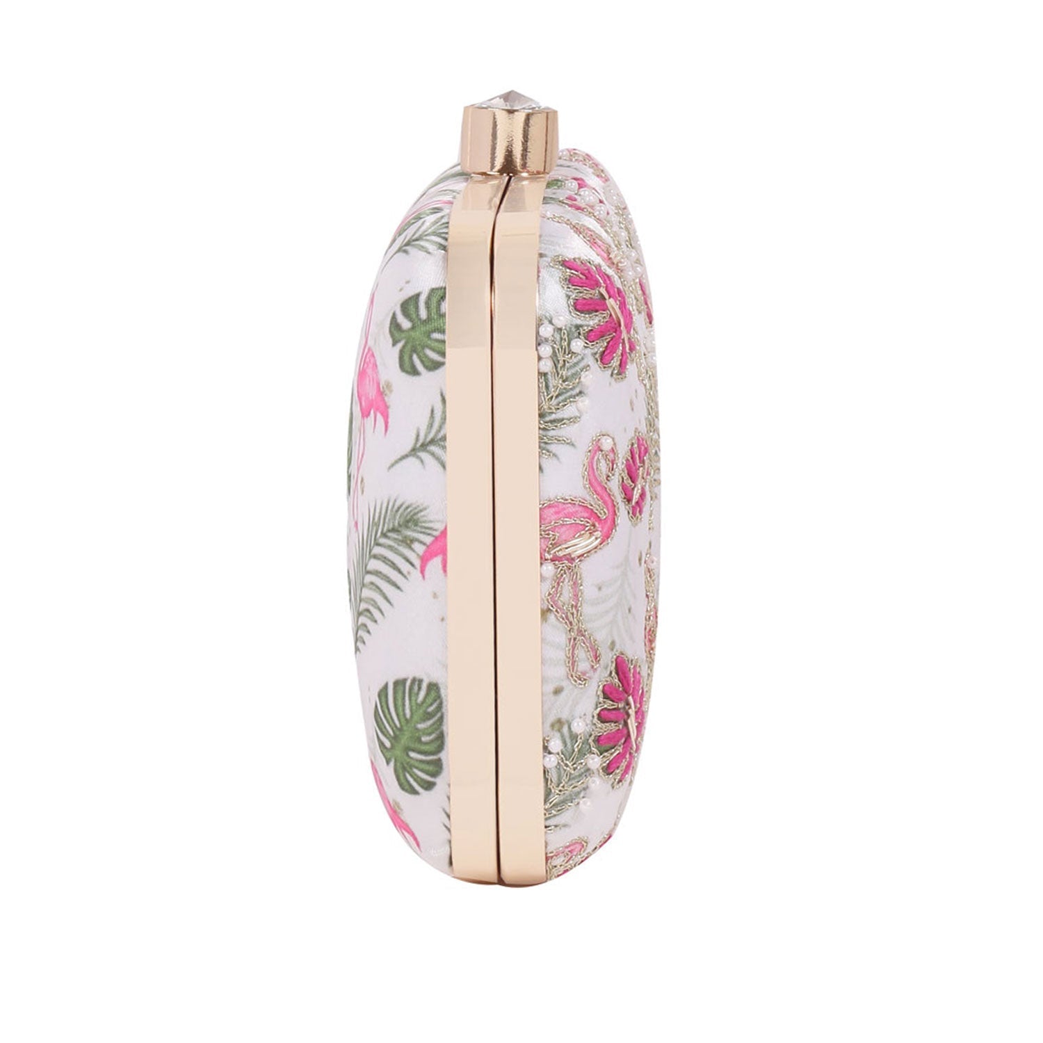 Swan Design Printed Embroidery Clutch Bag For Women & Girls