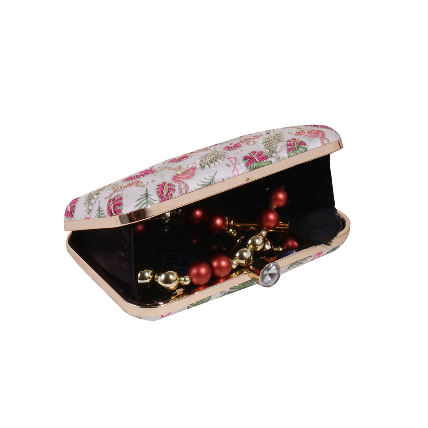Swan Design Printed Embroidery Clutch Bag For Women & Girls