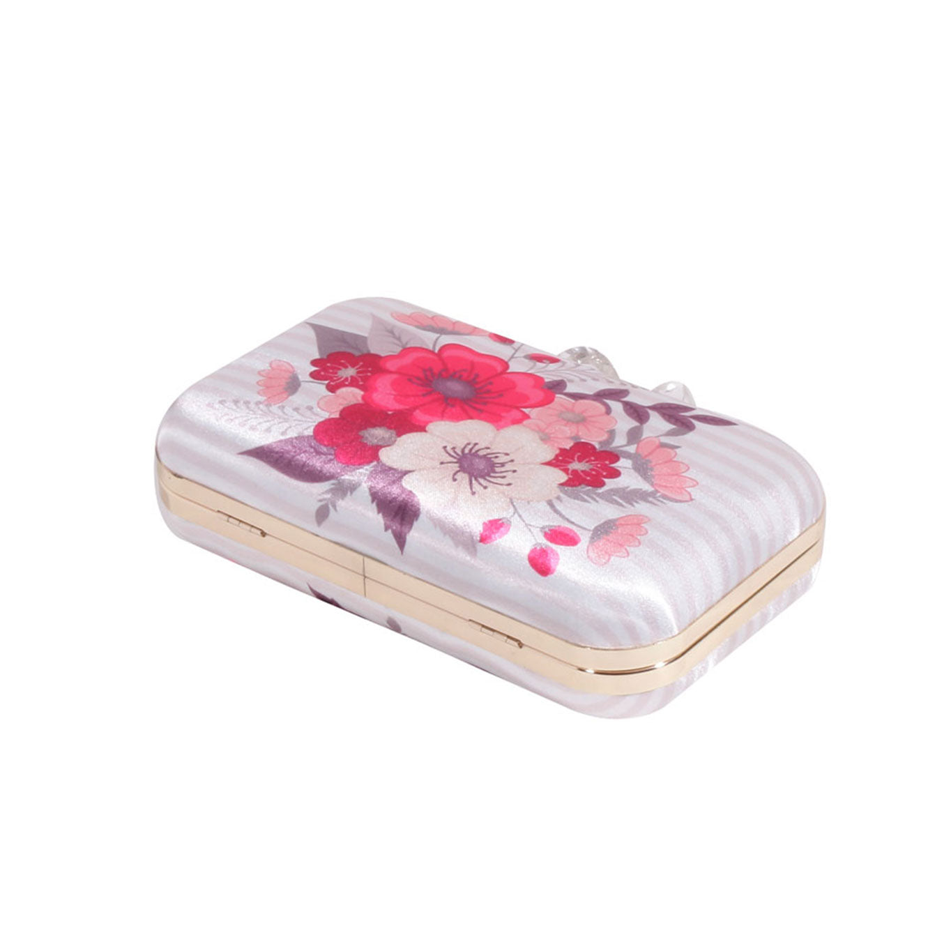 Swisni printed embroidered floral clutch bag