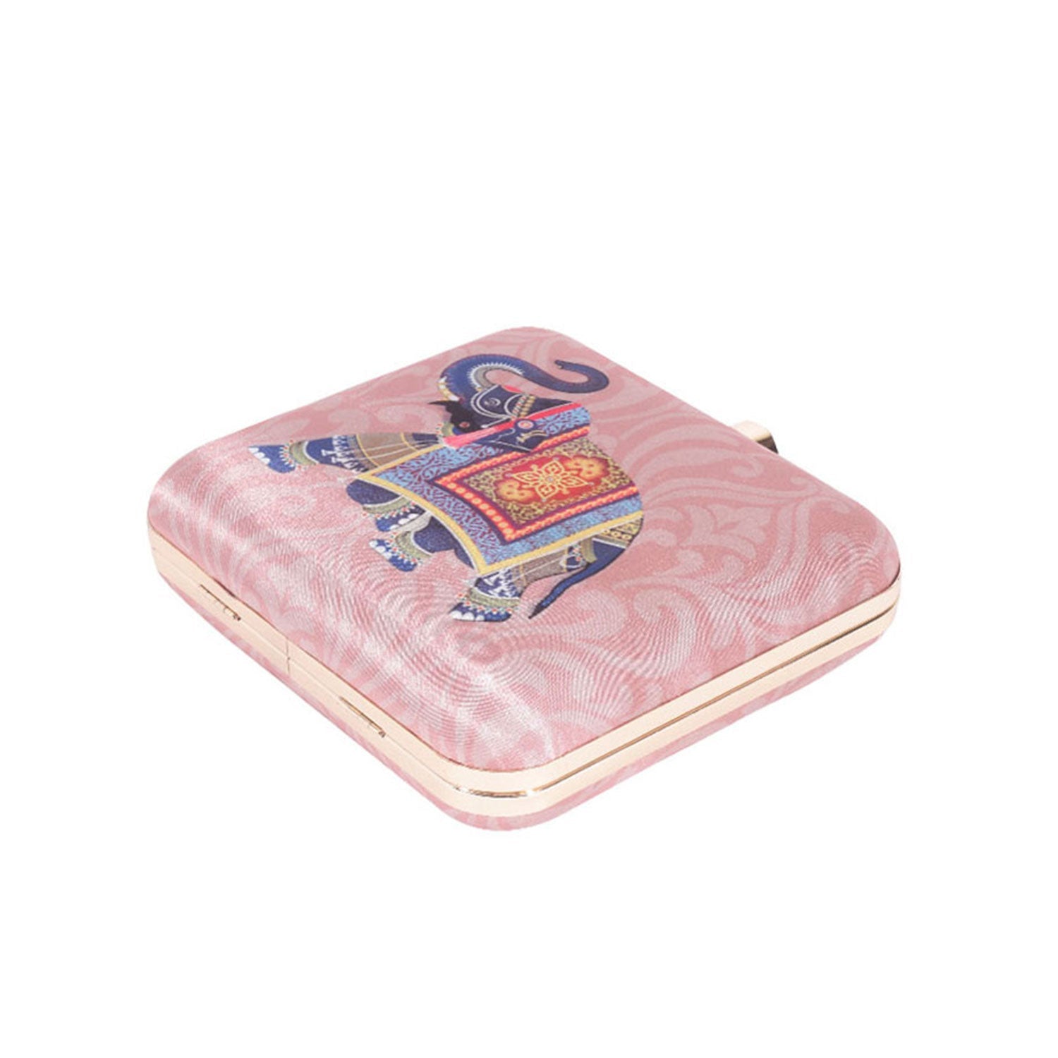 Casual Elephant Brown Printed Clutch Bag For Women & Girls