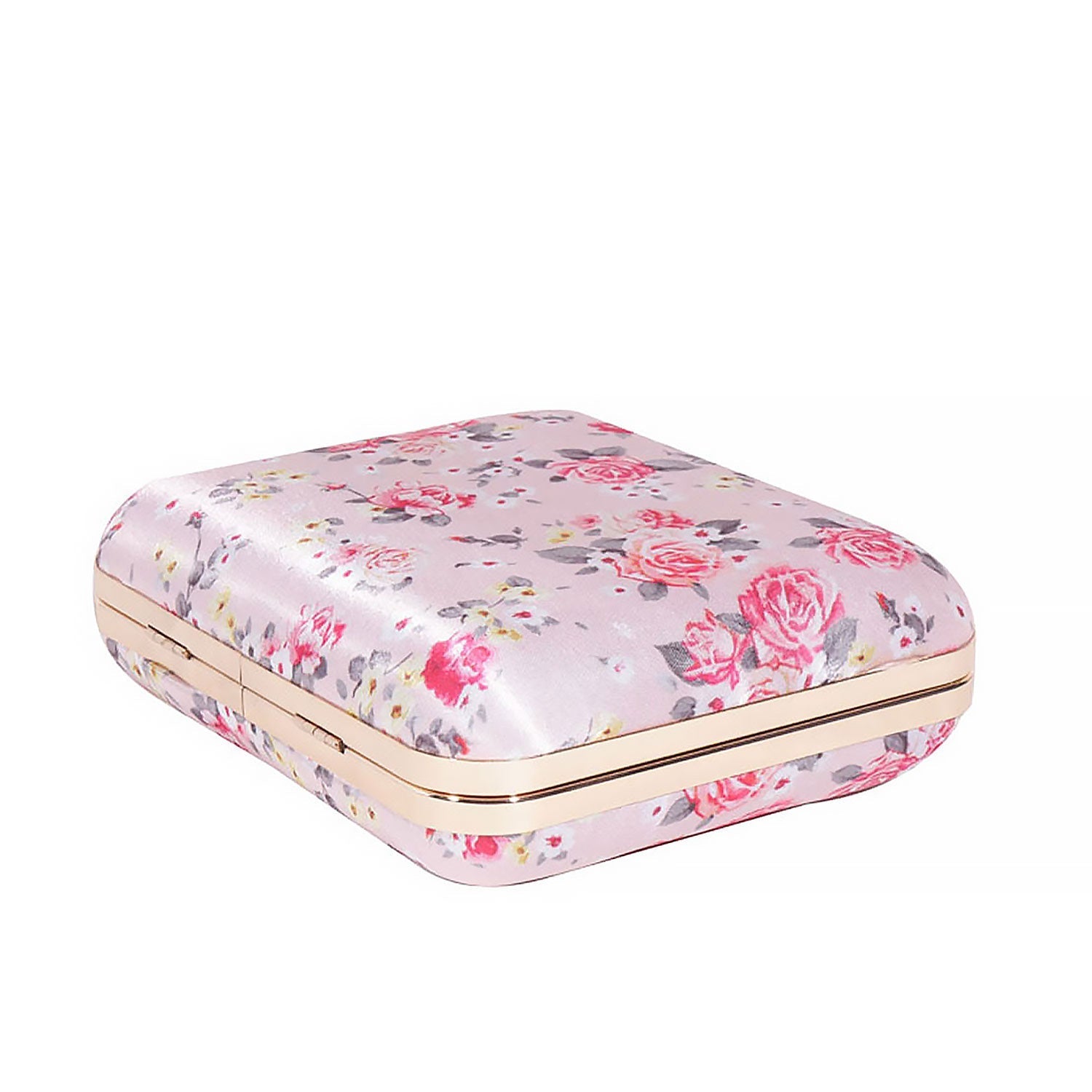 Blossom Satin Print Square Box Clutch for Women & Girls