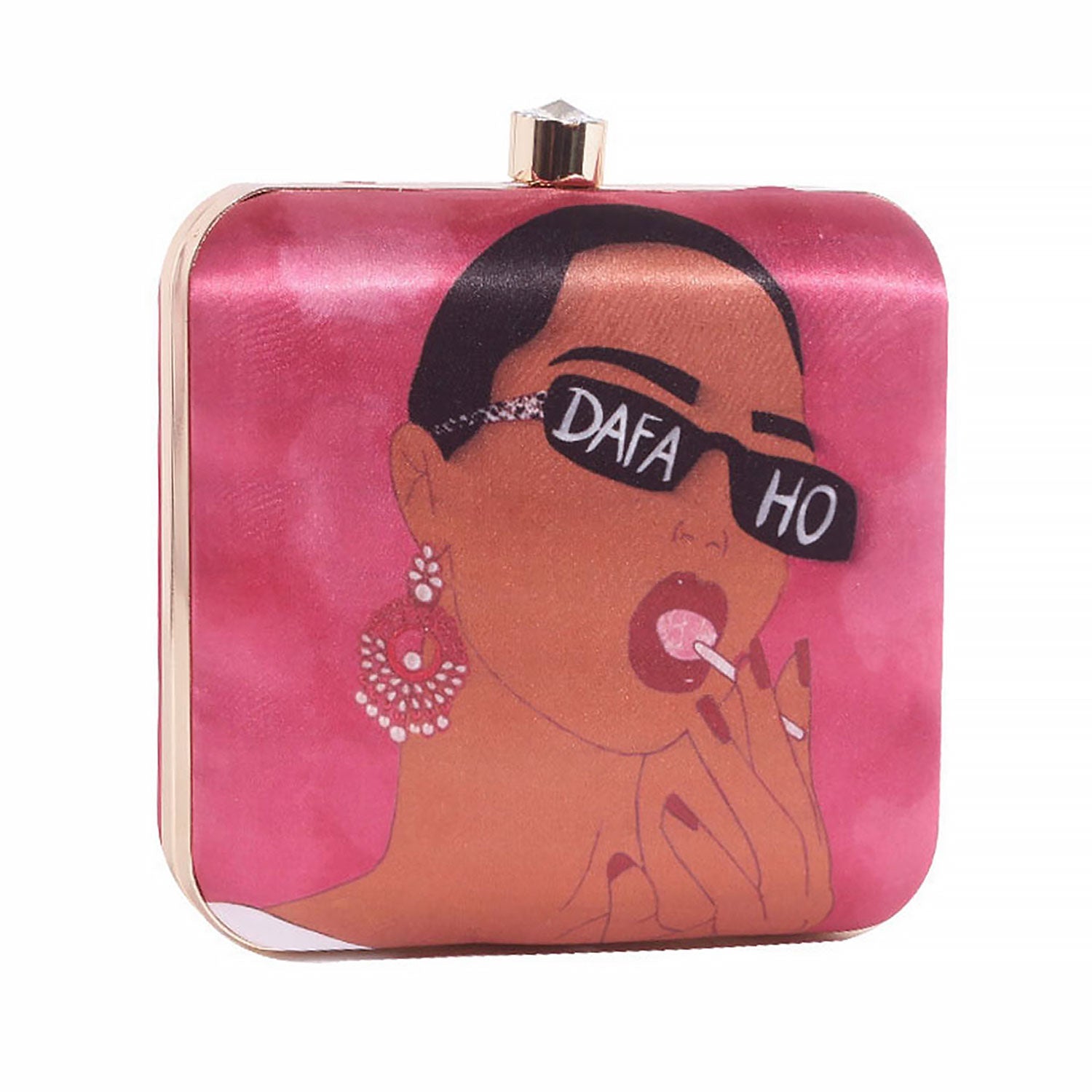 Casual Printed Box Clutch