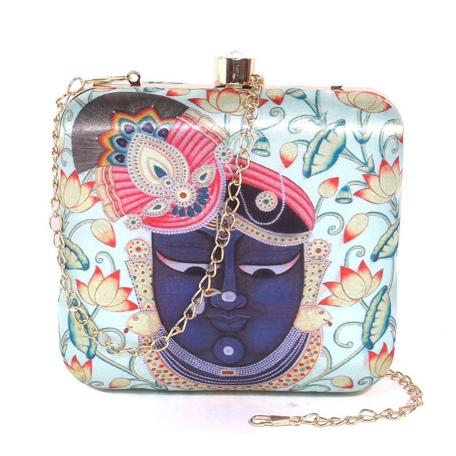 Lord And Flowery Digital Print Square Box Clutch for Women & Girls