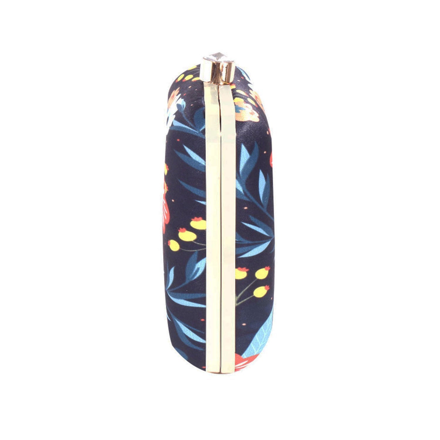 Daisy Satin Flowery Digital Print Square Box Clutch for Women & Girls