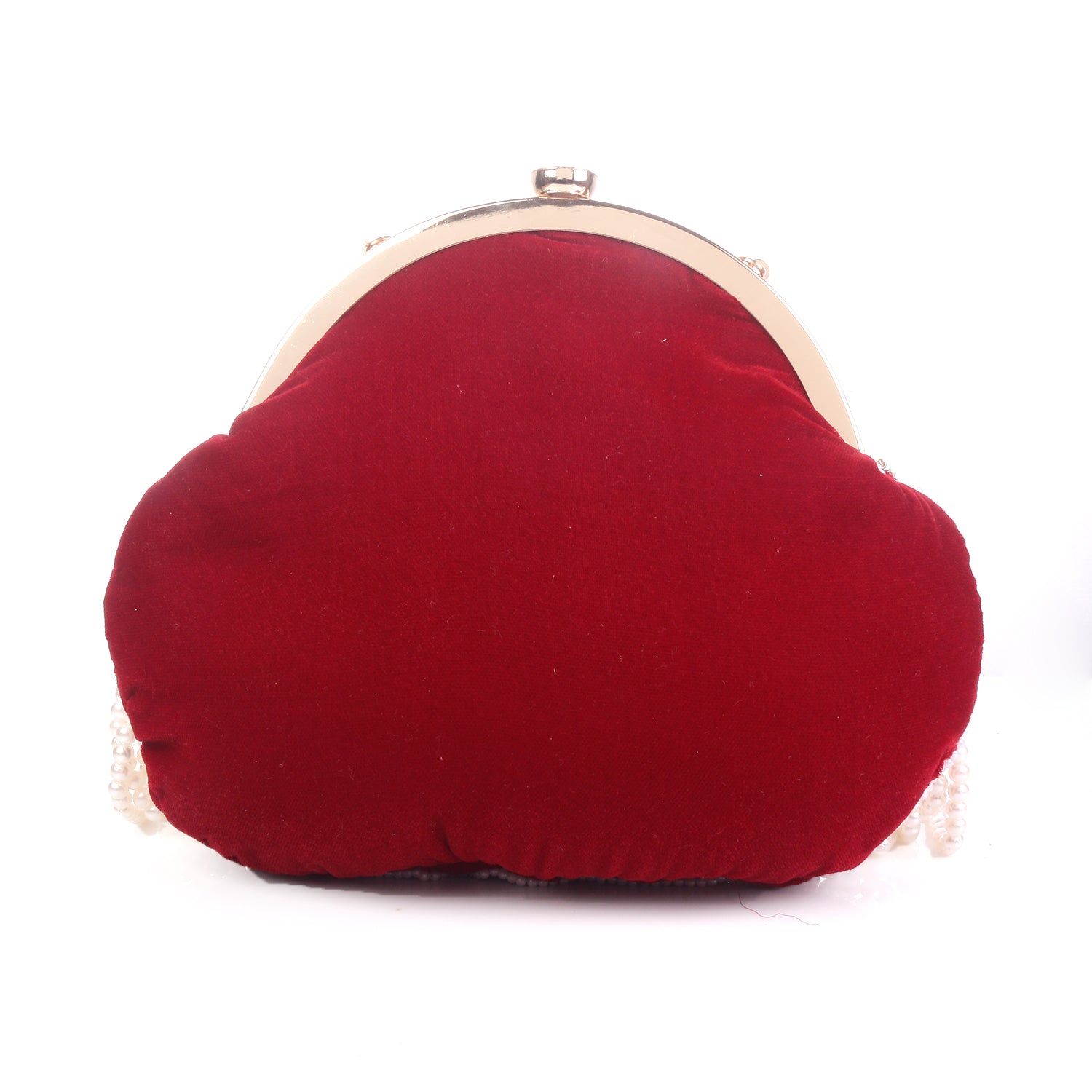 Stunning Crystal With Heavy Pearls Nd Friges Designer Pouch Clutch Bag