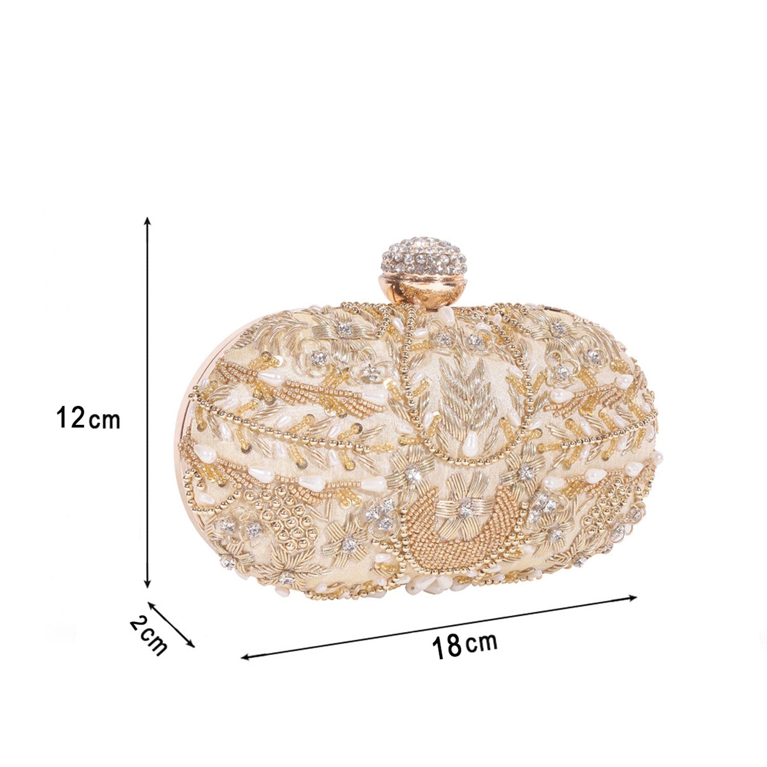 Elegant Blue Handmade Embroidery Rectangular Clutch Bag For Women & Girls