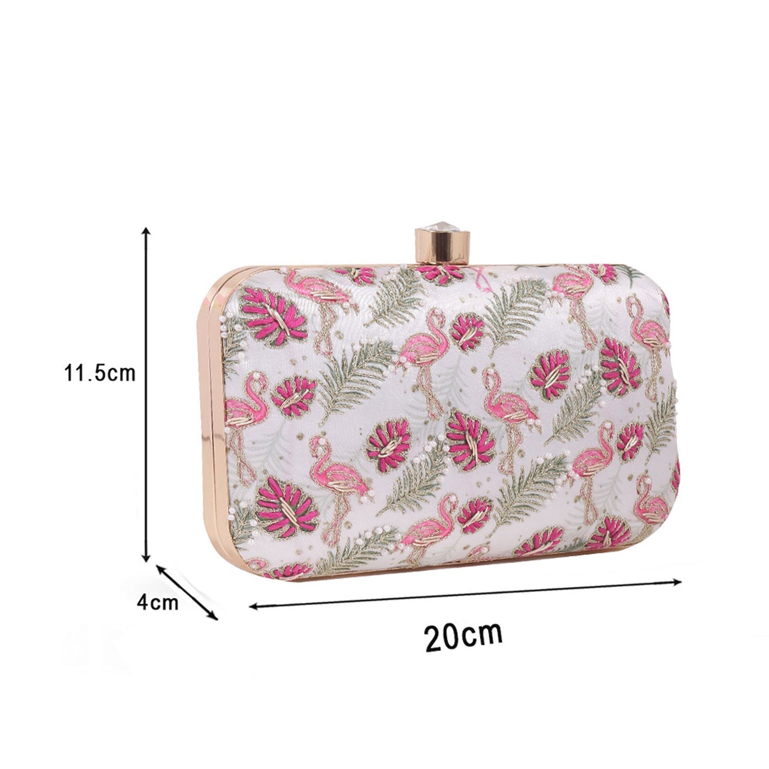 Swan Design Printed Embroidery Clutch Bag For Women & Girls