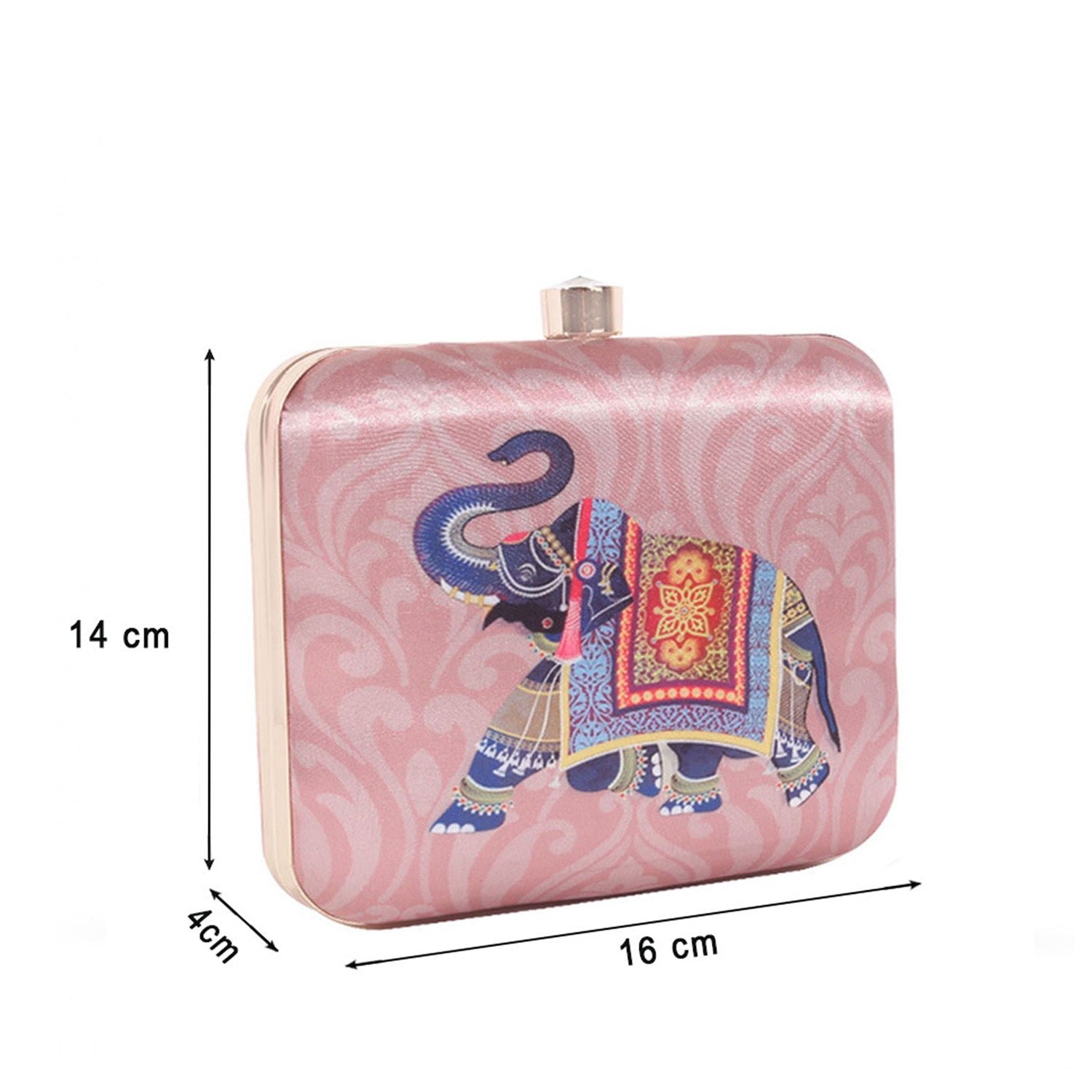 Casual Elephant Brown Printed Clutch Bag For Women & Girls