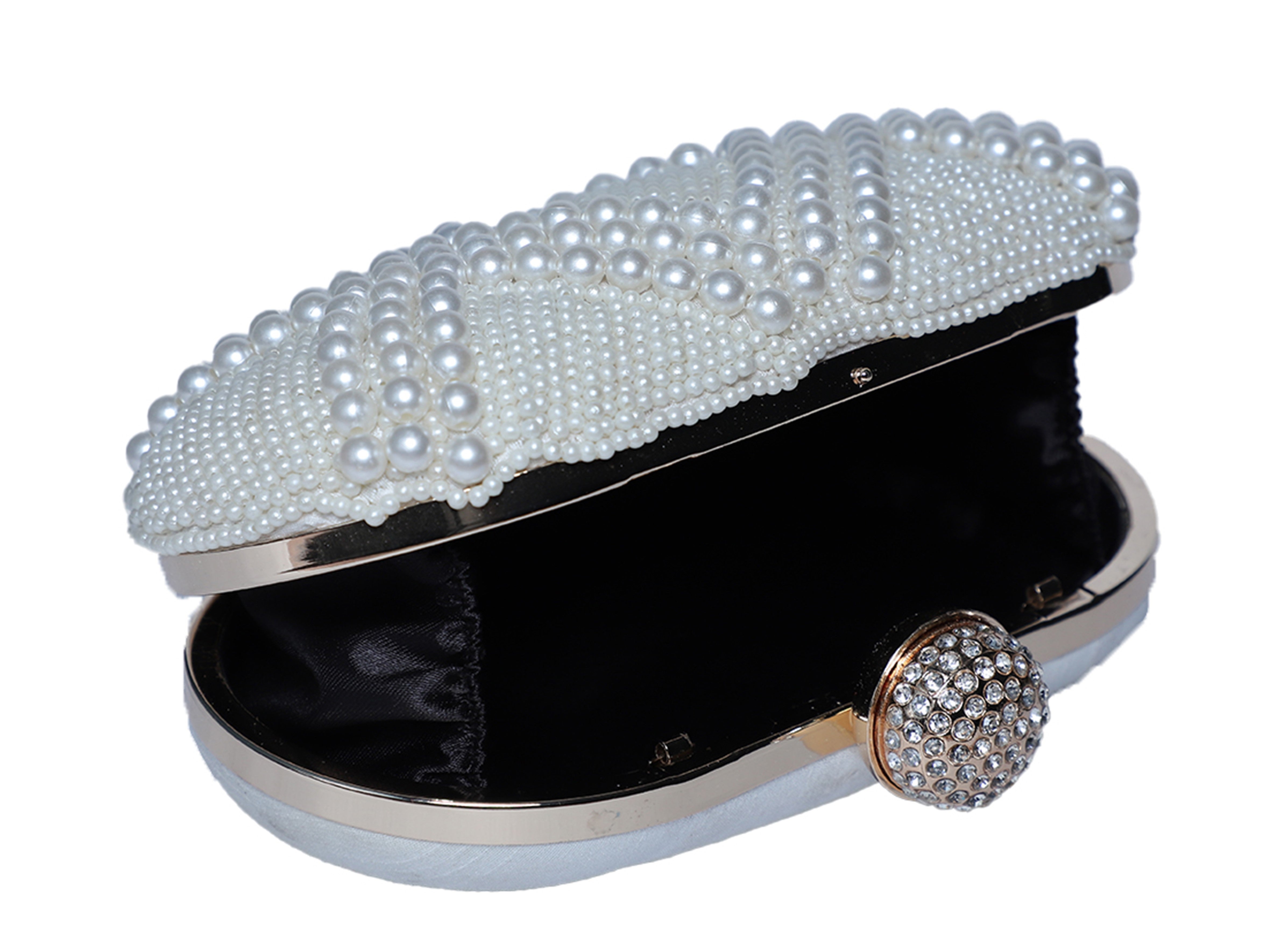 Handmade Pearly Oval Clutch