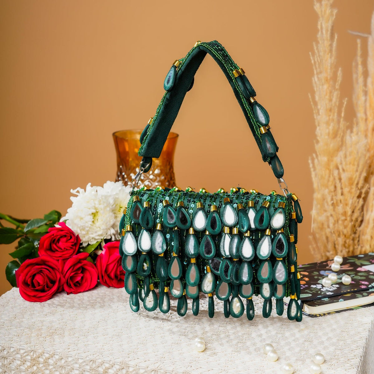 Green mirror flap bags