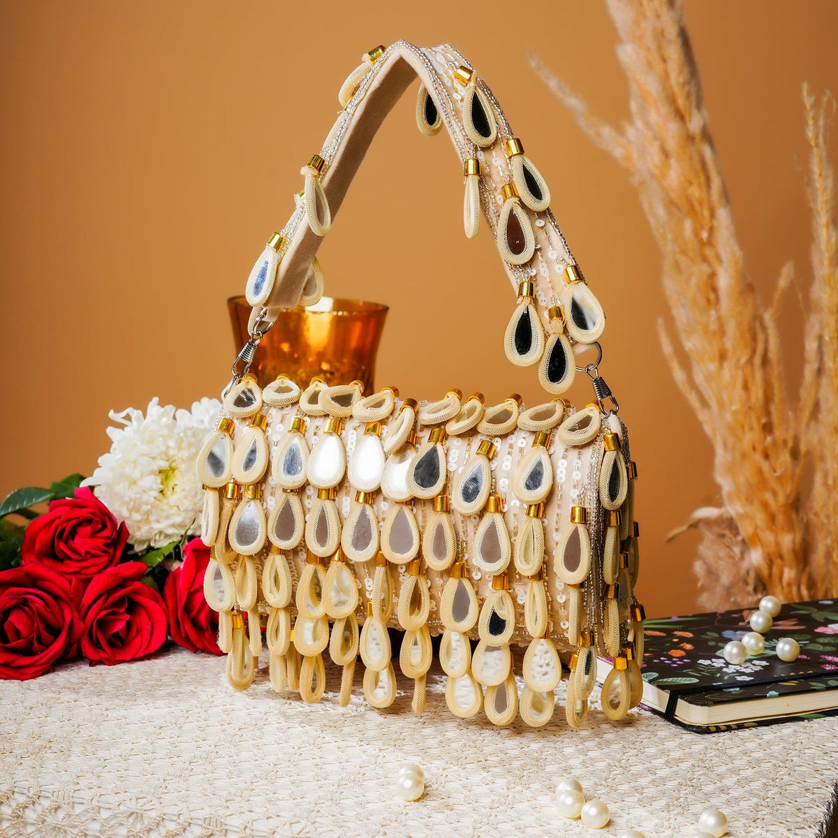 Golden mirror flap bags