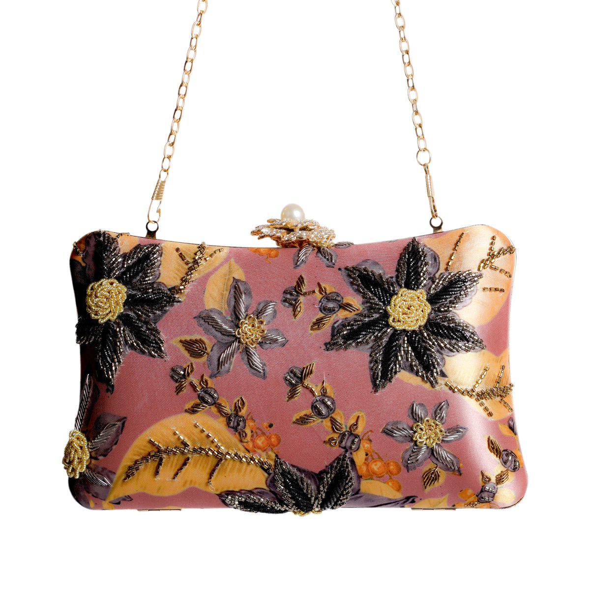 VRPS Printed Embroidered Clutch | Handcrafted Ethnic Bag | SWIS-1624 | Additional Angle