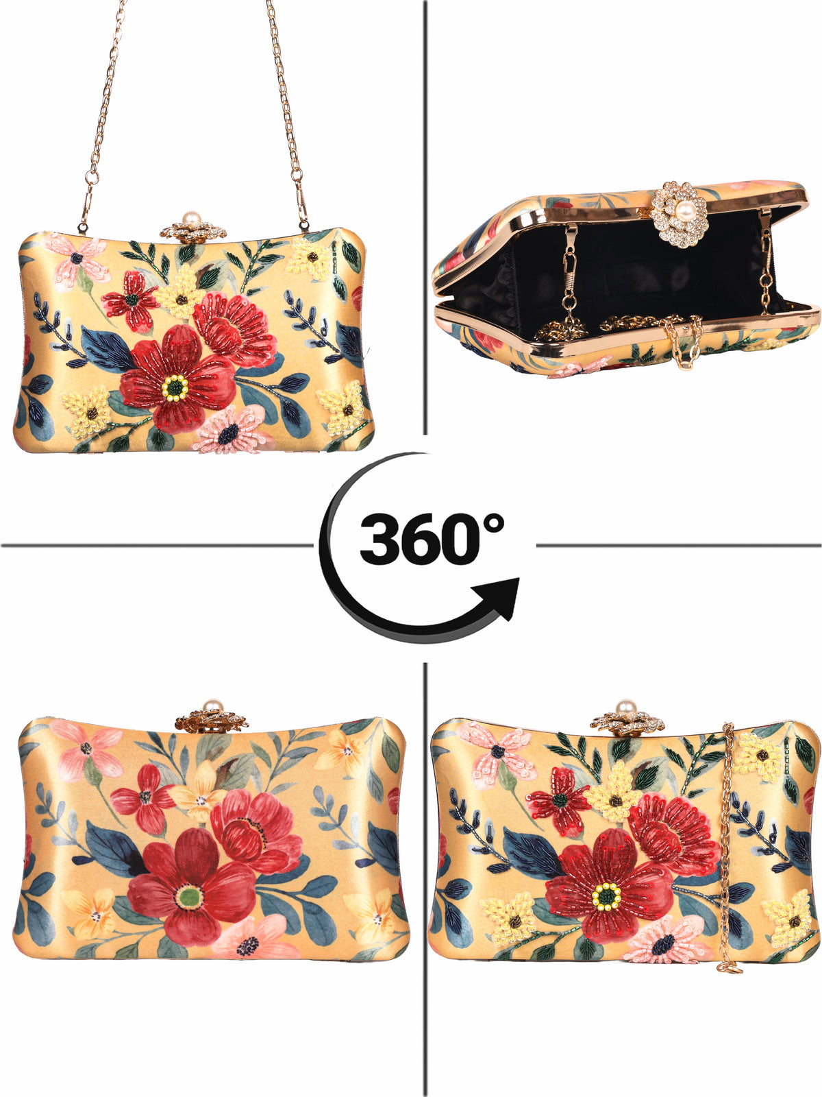 VRPS Printed Embroidered Clutch | Handcrafted Ethnic Bag | SWIS-1618 | Additional Angle