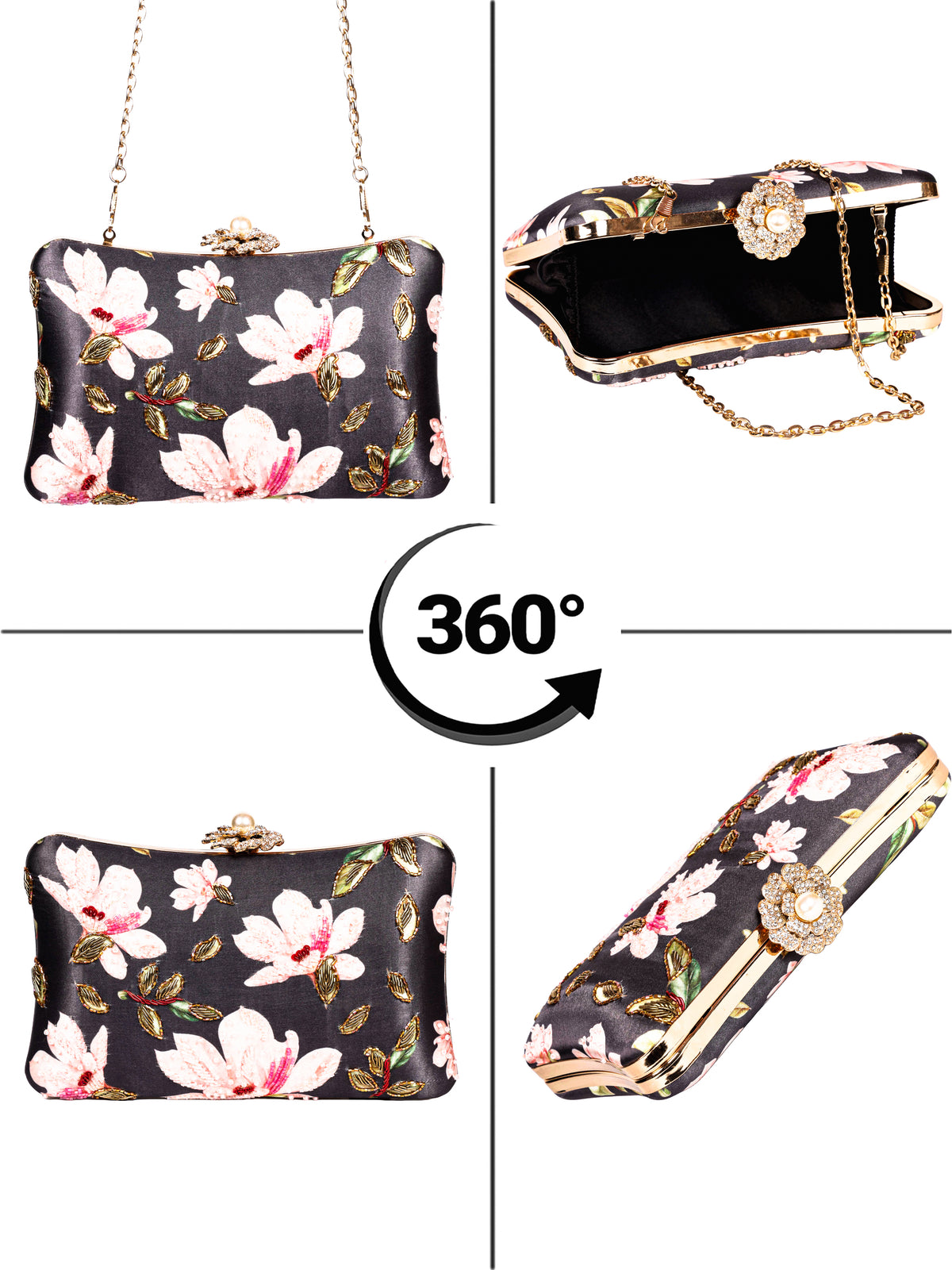 VRPS Printed Embroidered Clutch | Handcrafted Ethnic Bag | SWIS-1622 | Additional Angle