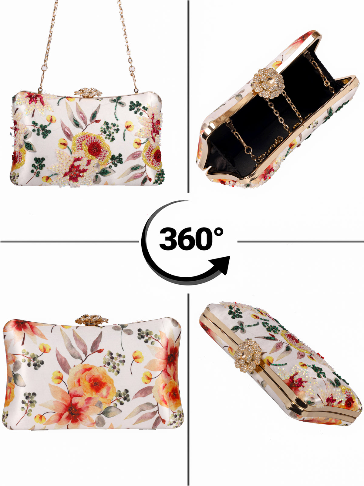 VRPS Printed Embroidered Clutch | Handcrafted Ethnic Bag | SWIS-1619 | Additional Angle