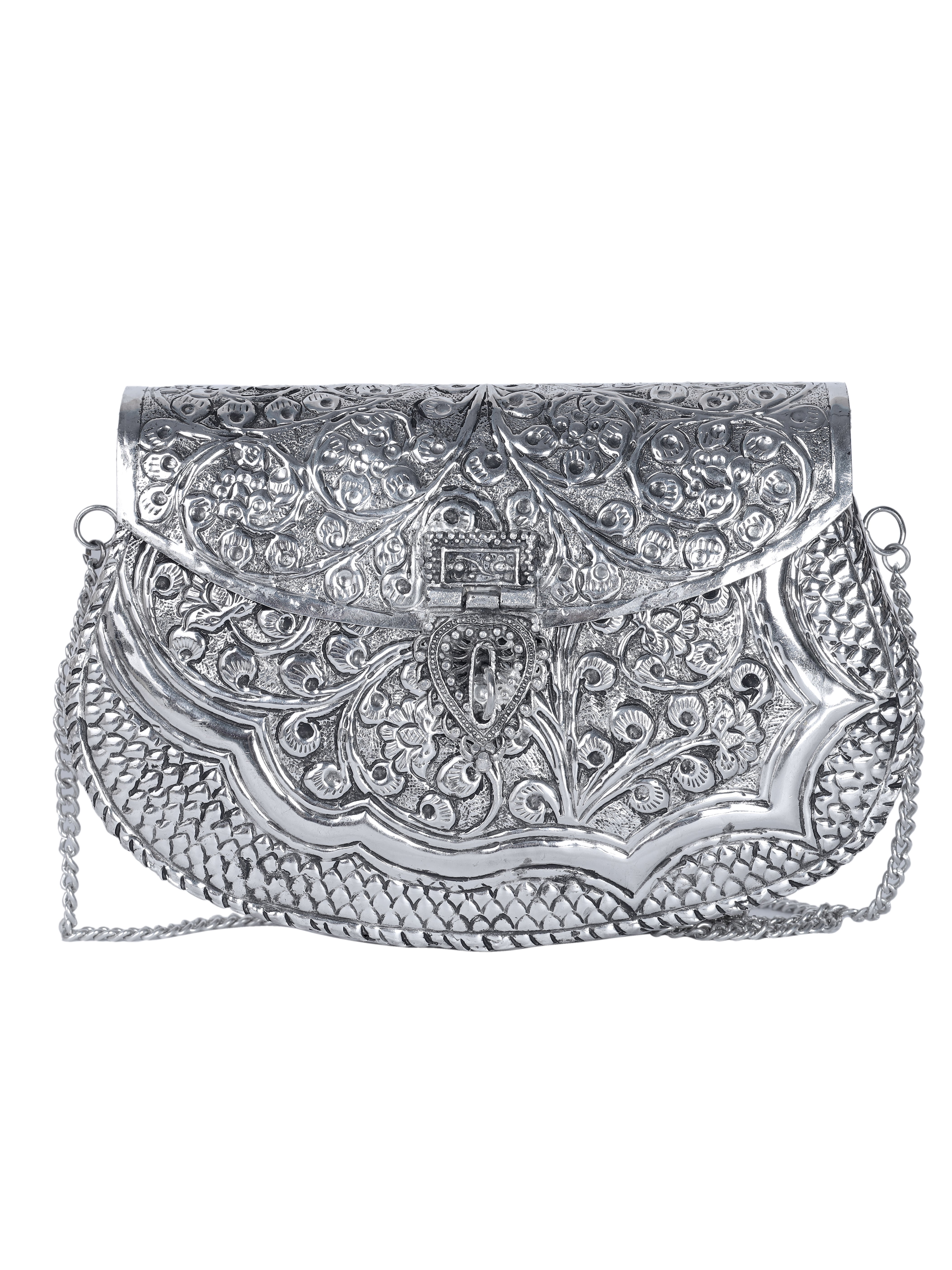 VRPS Brass Clutch | Handcrafted Ethnic Bag | SWIS-1346