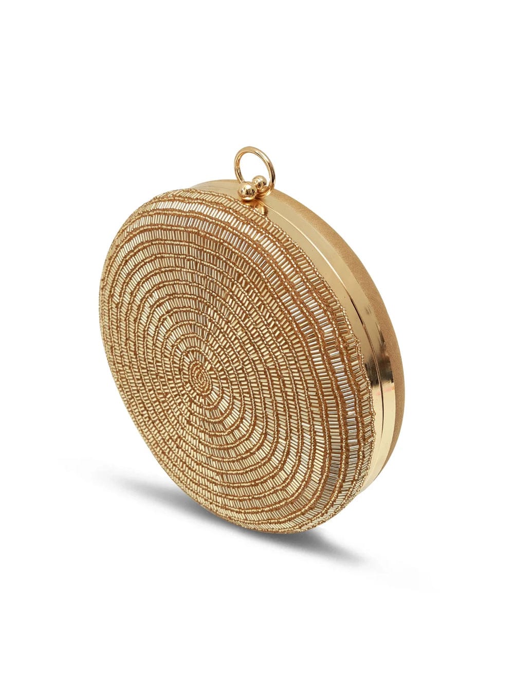 Golden Embroidered Clutch