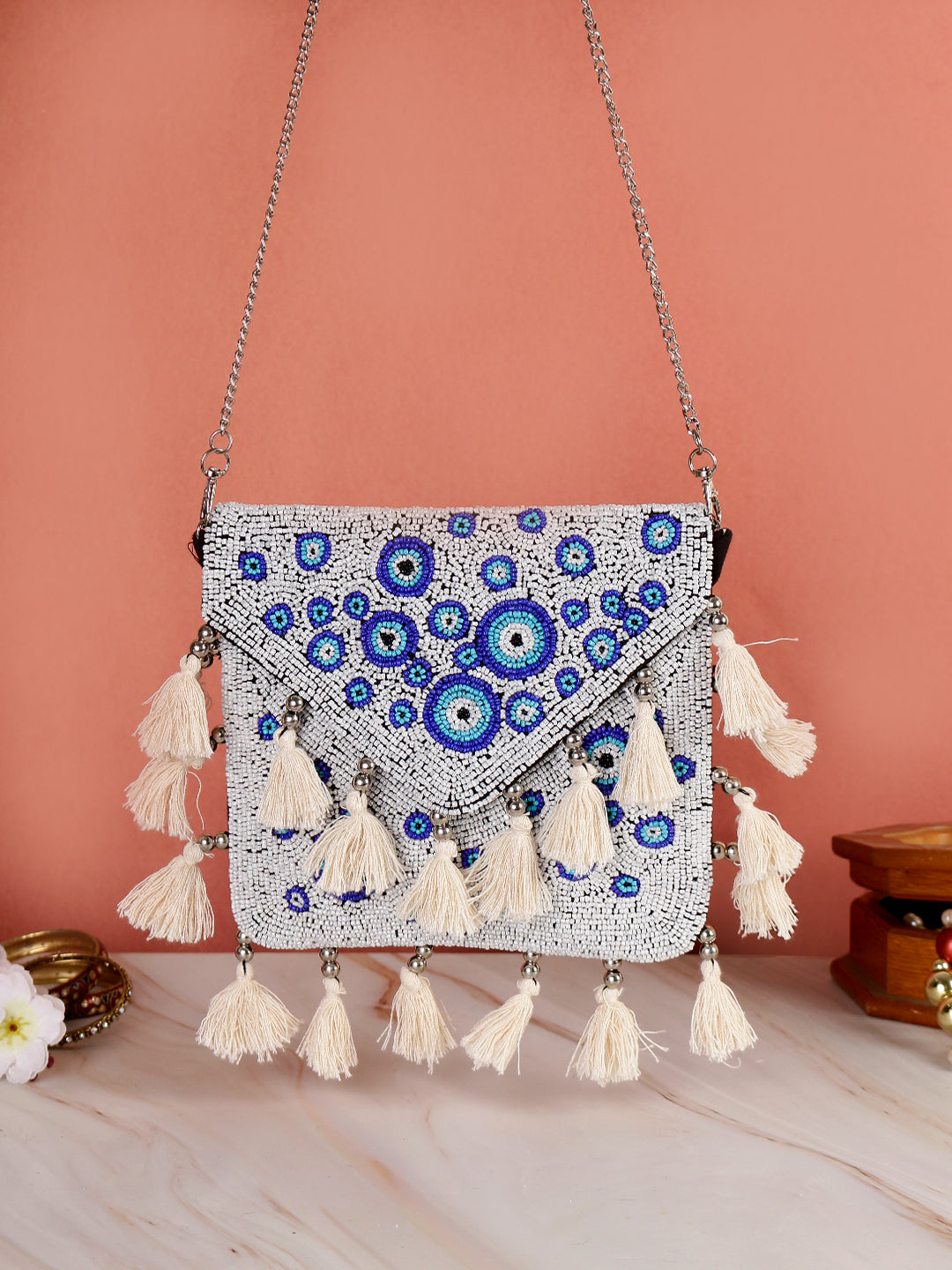PRINTED DIGITAL CLUTCH BAG BORN TO BE FREE