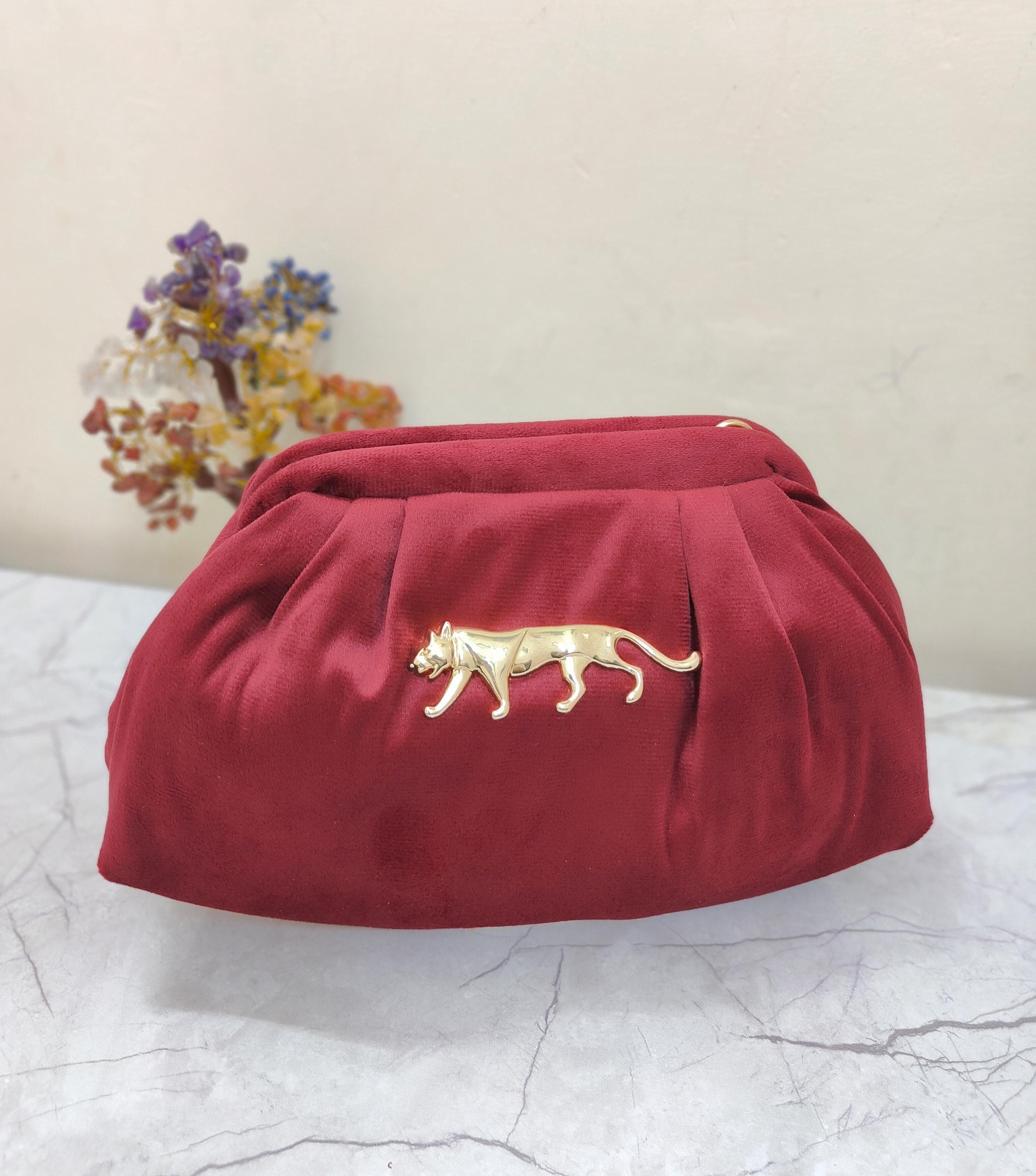 Maroon Sabyasachi Pouch Bag