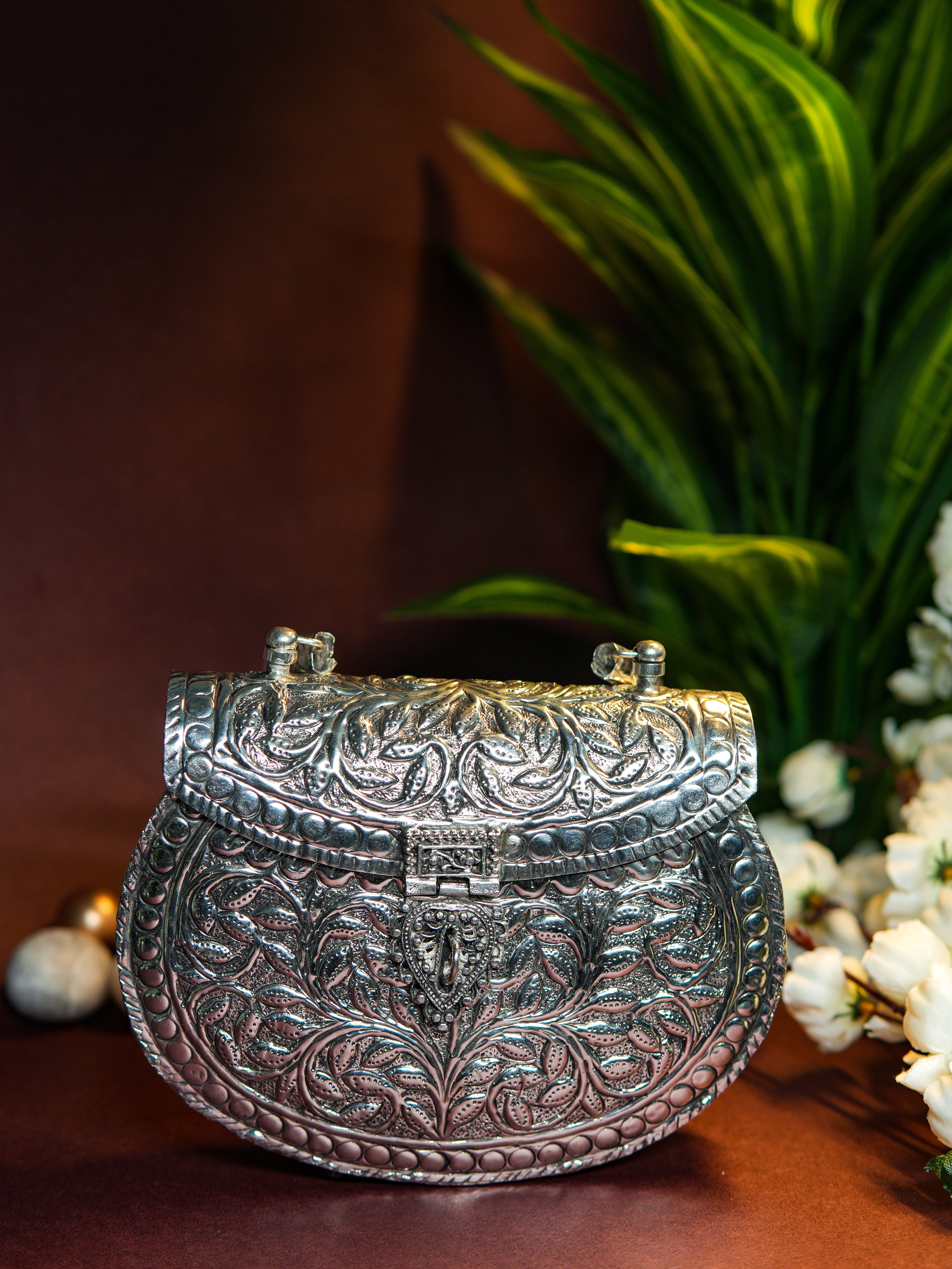 VRPS Brass Clutch | Handcrafted Ethnic Bag | SWIS-1362