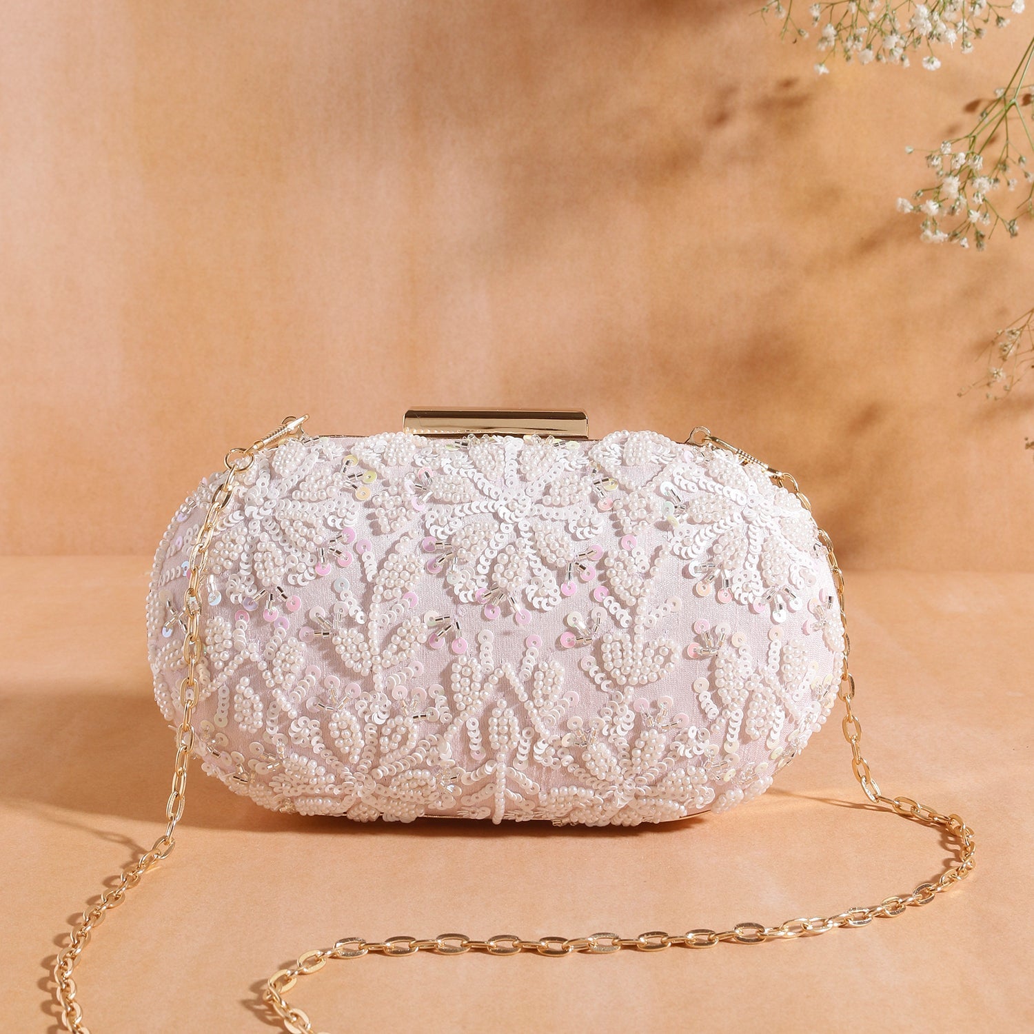 Ovel Box Clutch For Casual Use