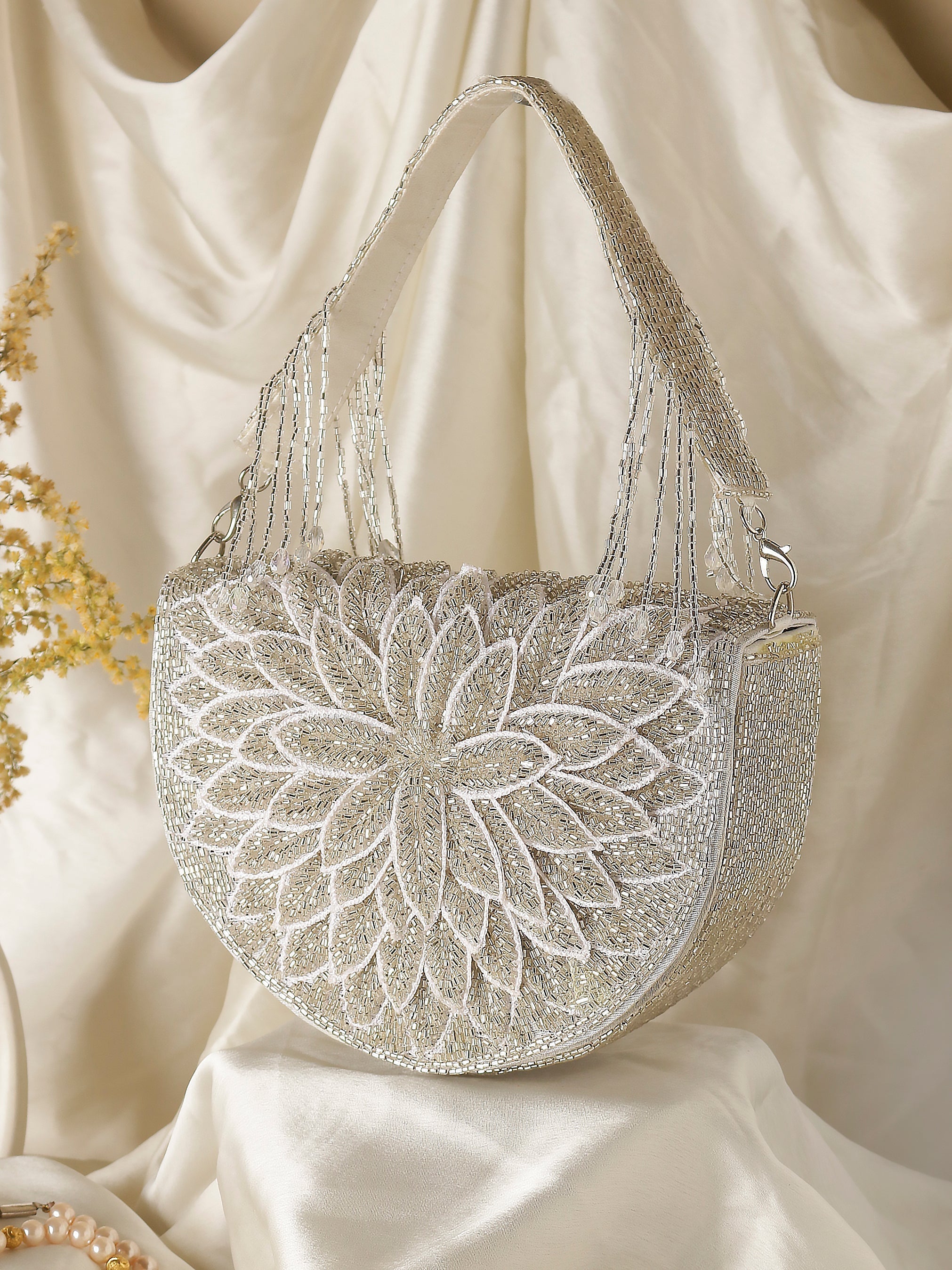 Swisni silver flap bag