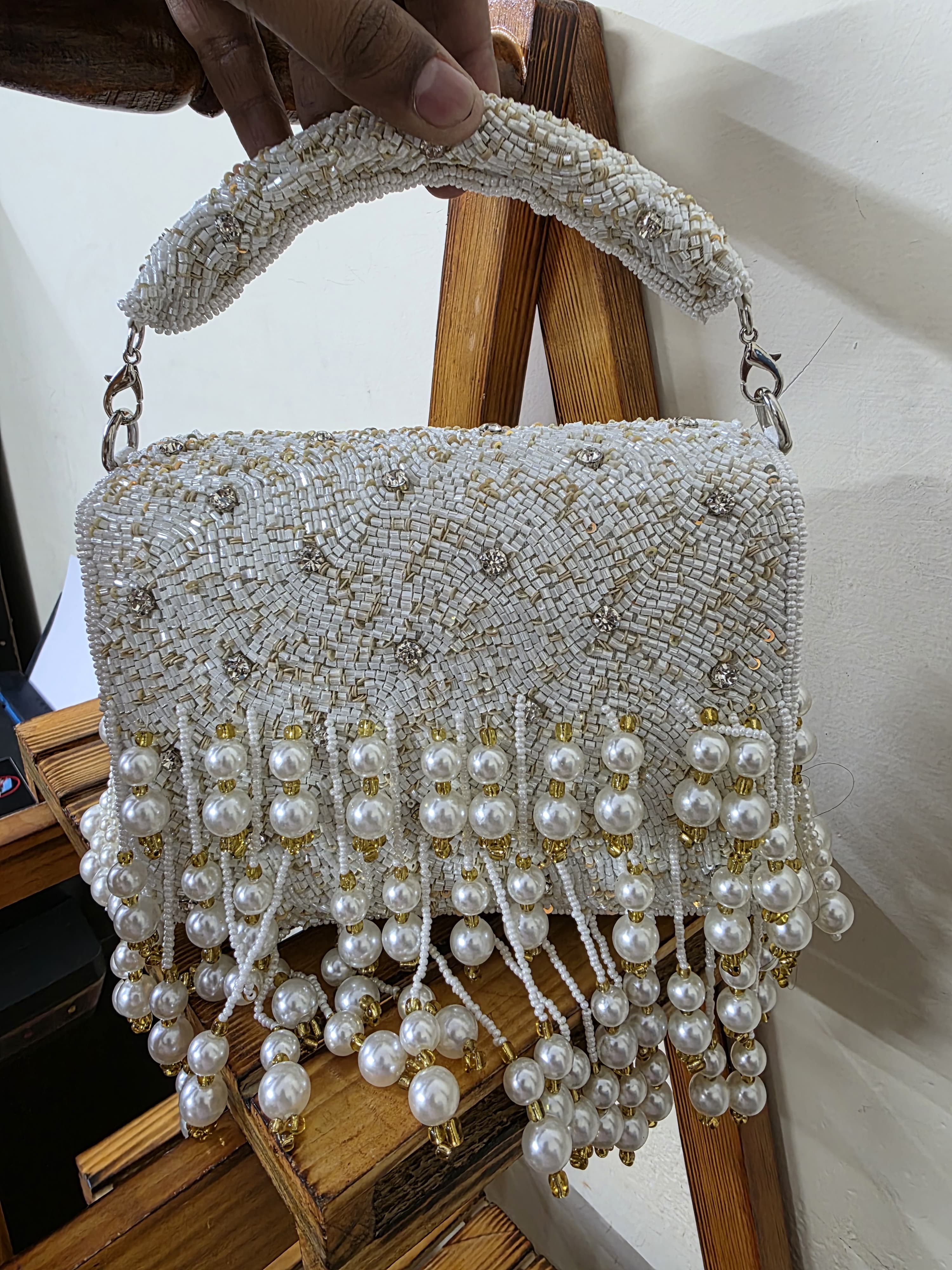 White Pearl Flap Bag
