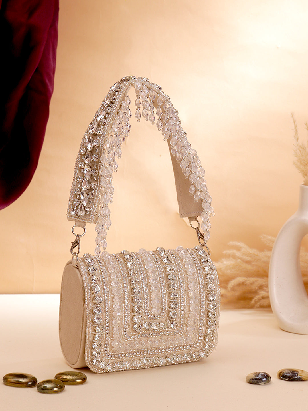 Swisni mini crystal flap clutch bag