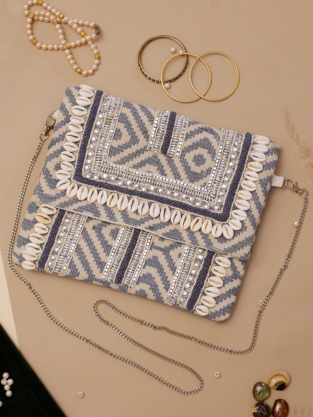 Swisni grey boho banjara bag