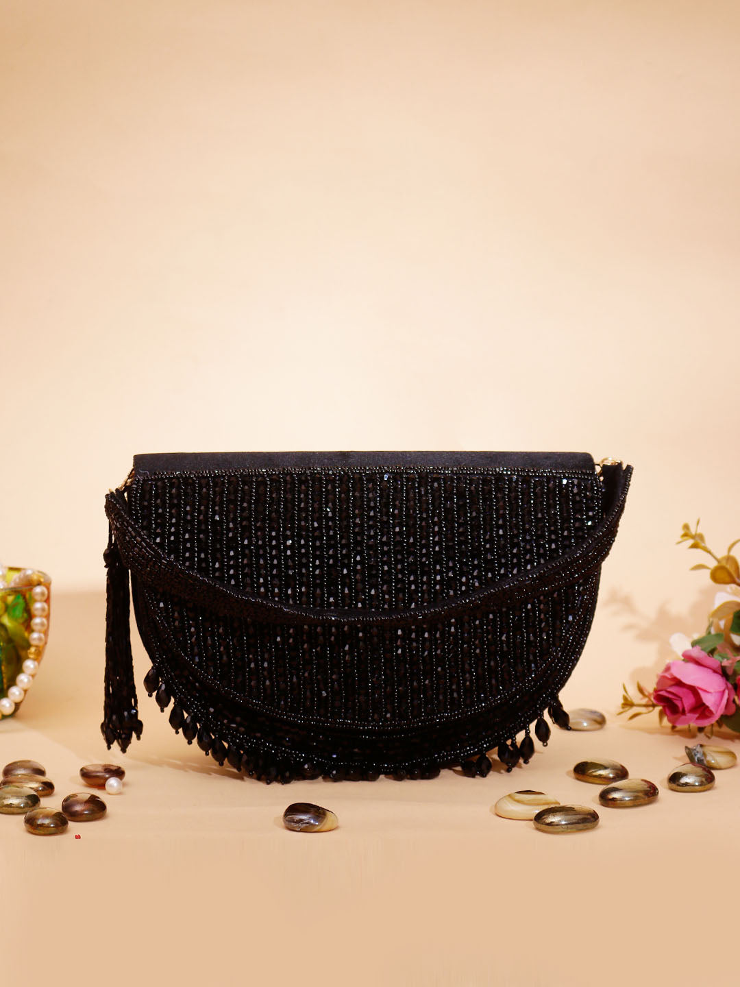 Swisni arohi crystal flap clutch bag