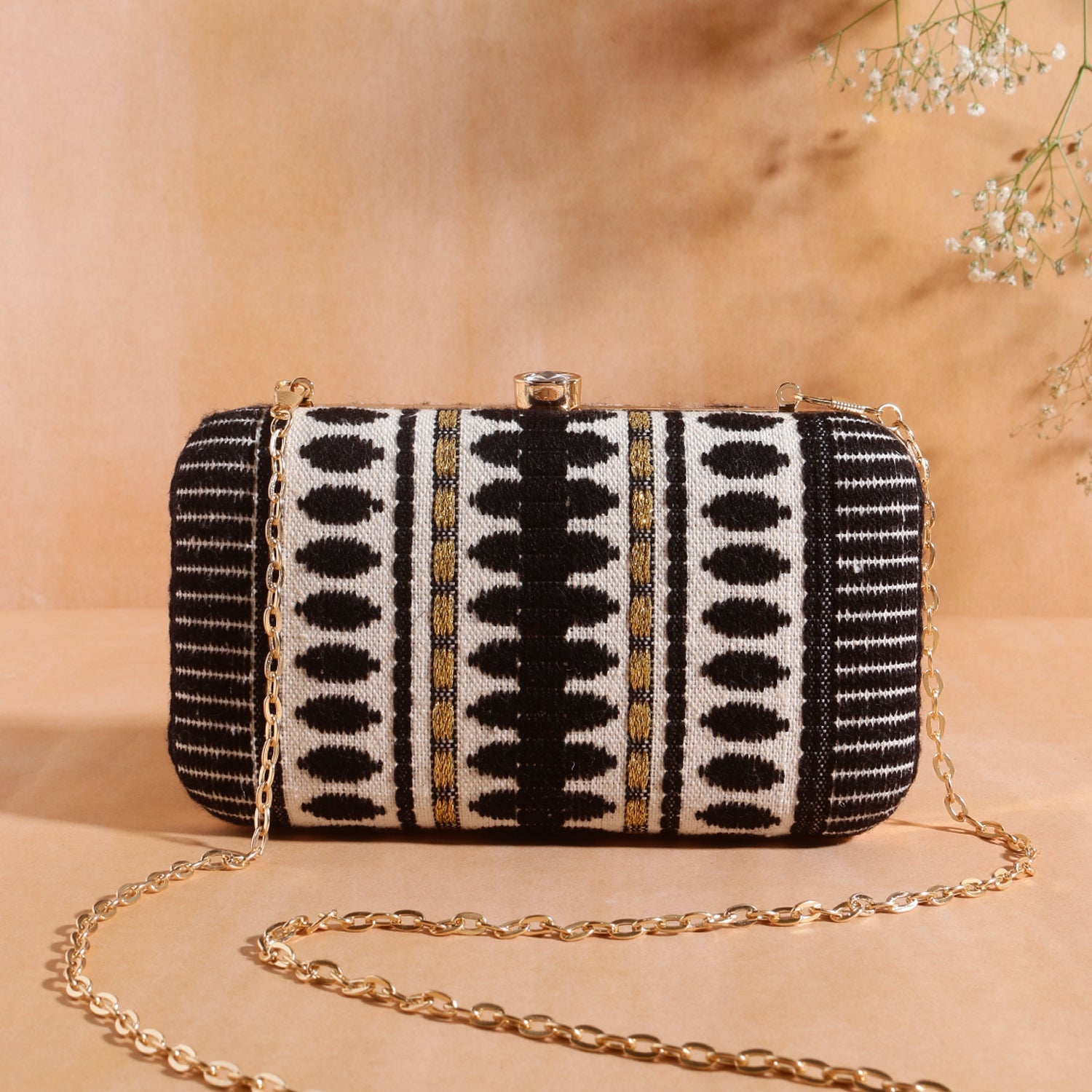 Fabric Box Clutch For Casual Use