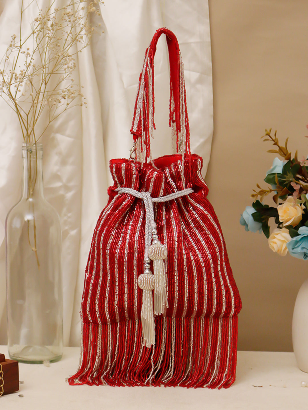 Swisni red katdana potli bag new