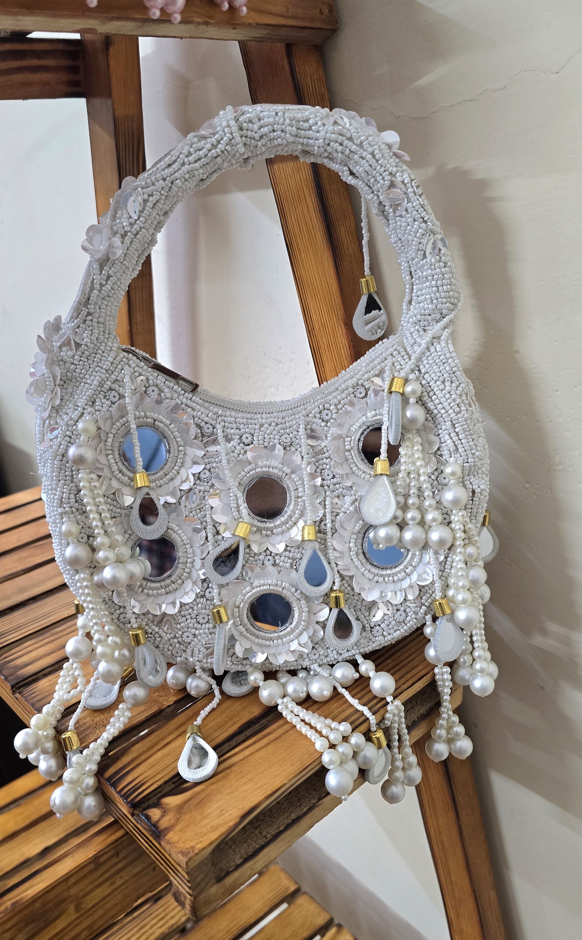 Mirror Moon Shape Clutch