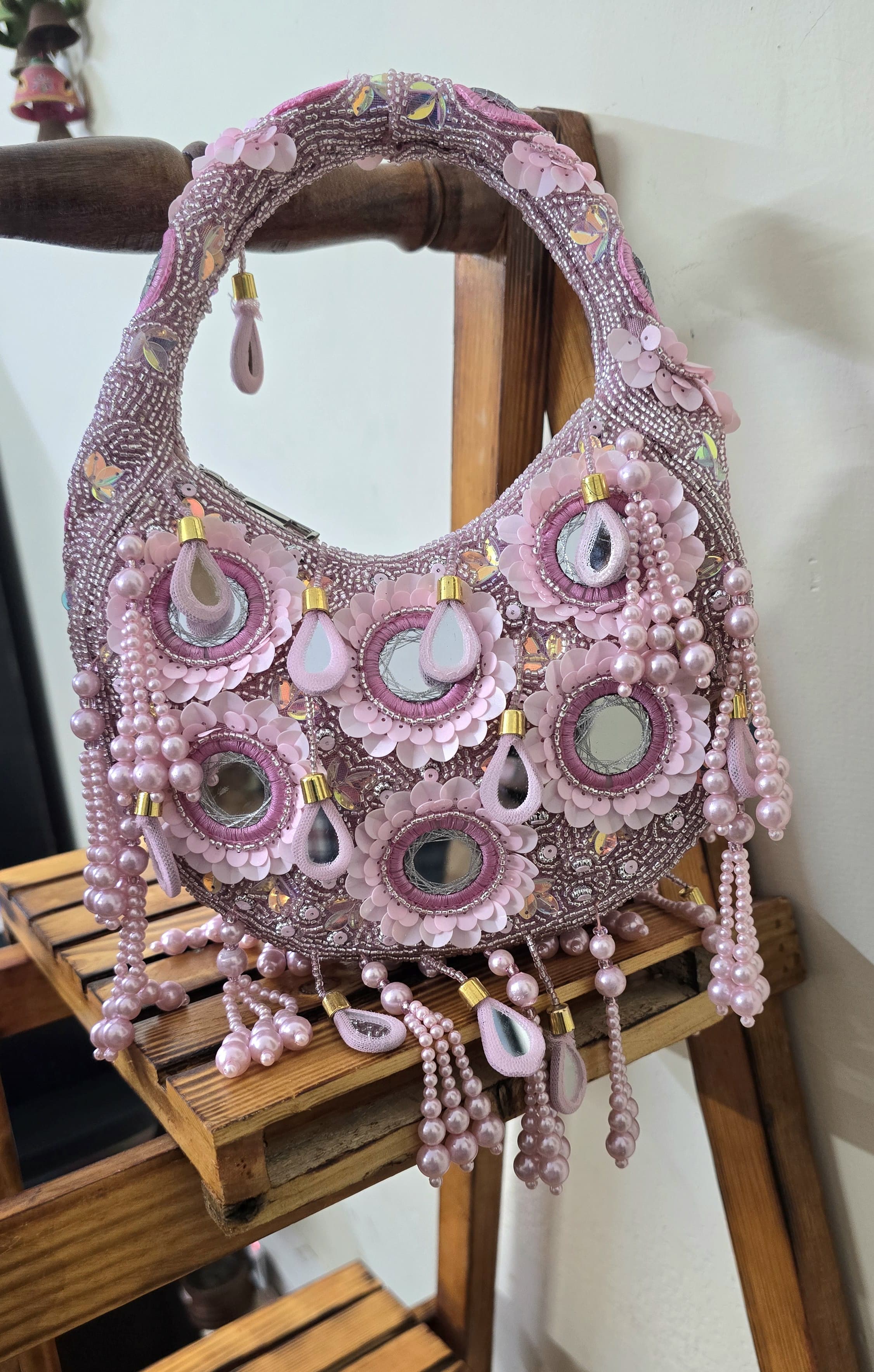 Mirror Moon Shape Clutch