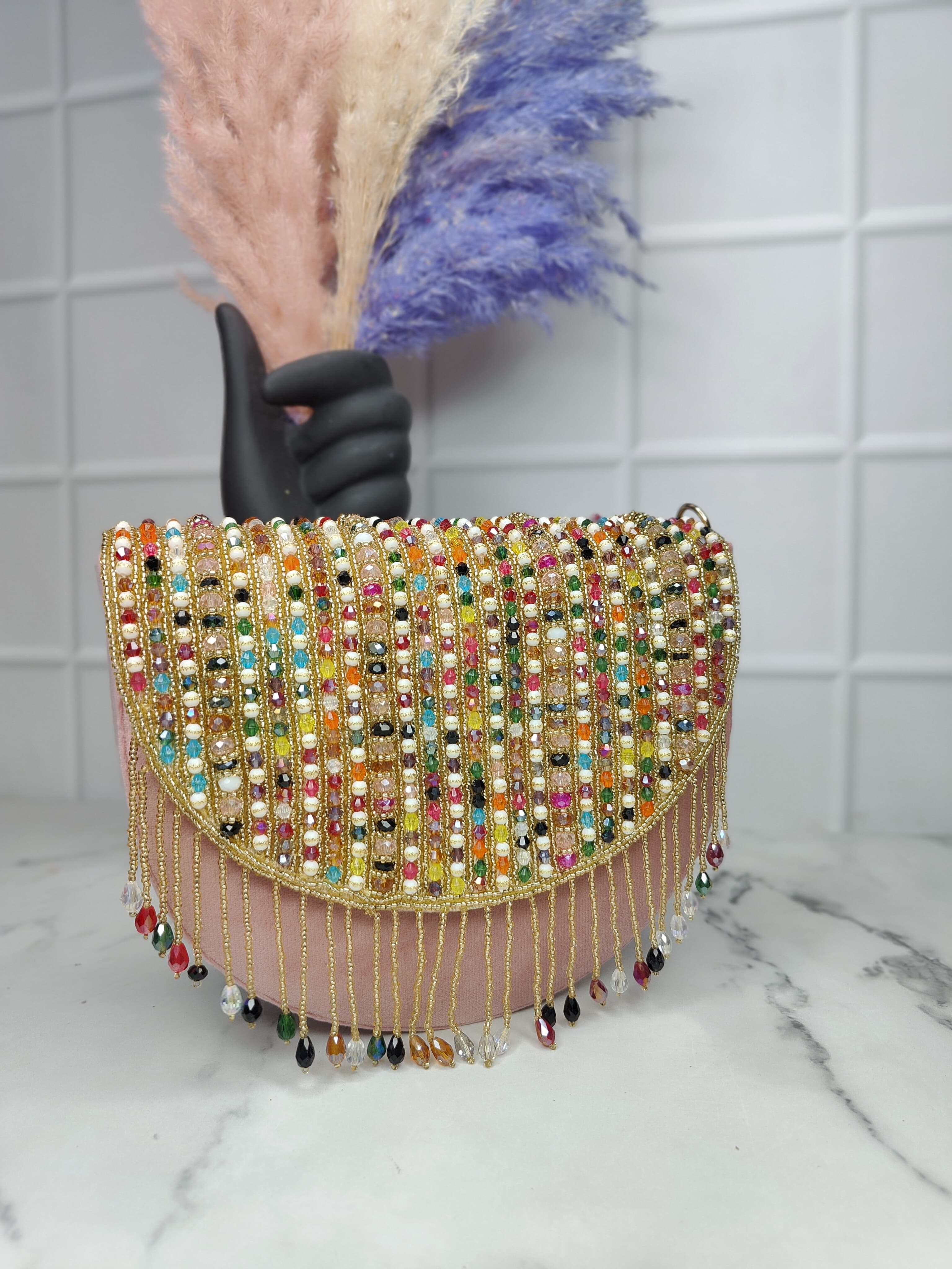 Embroidered Flap Bag