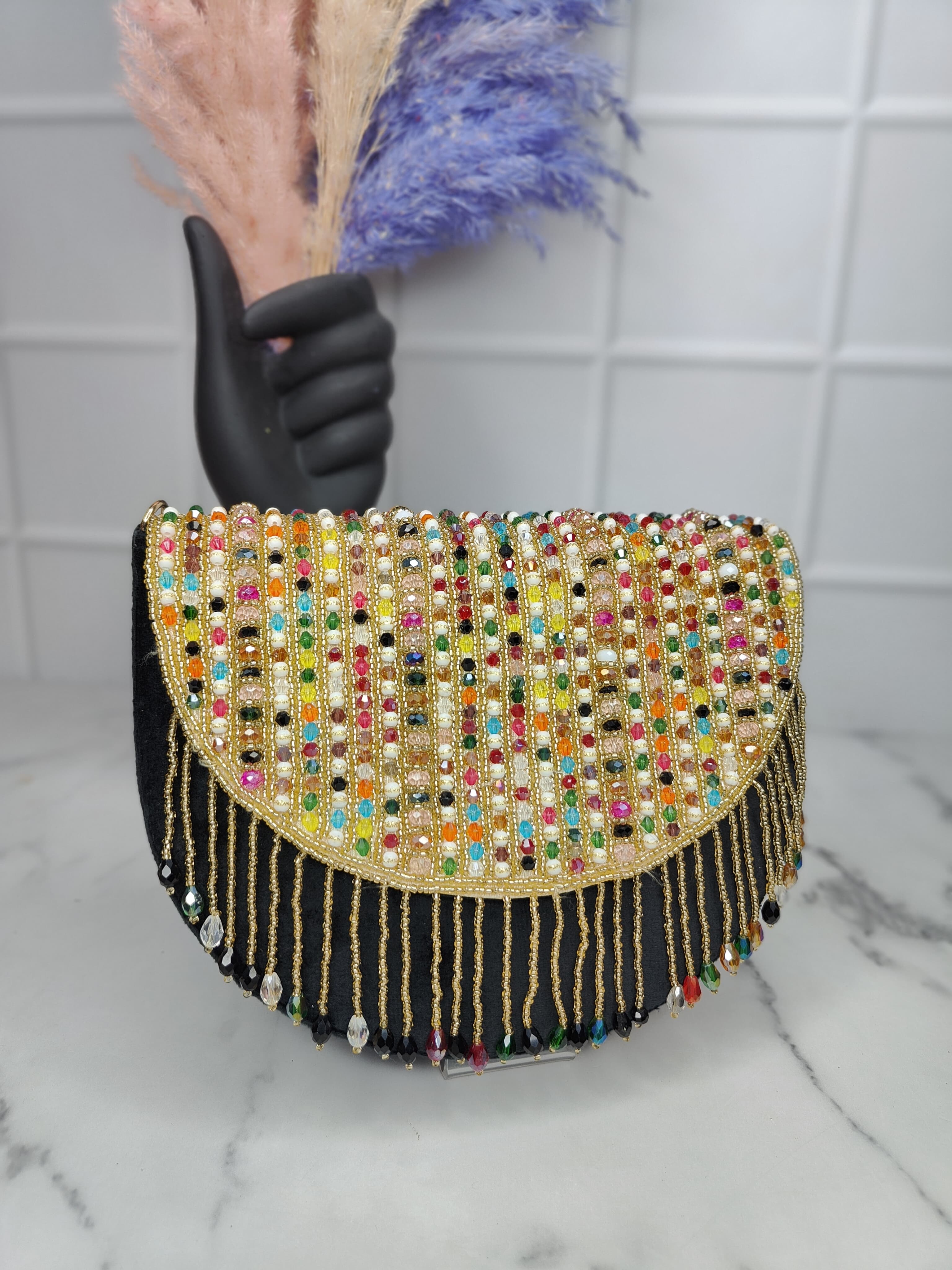 Embroidered Flap Bag