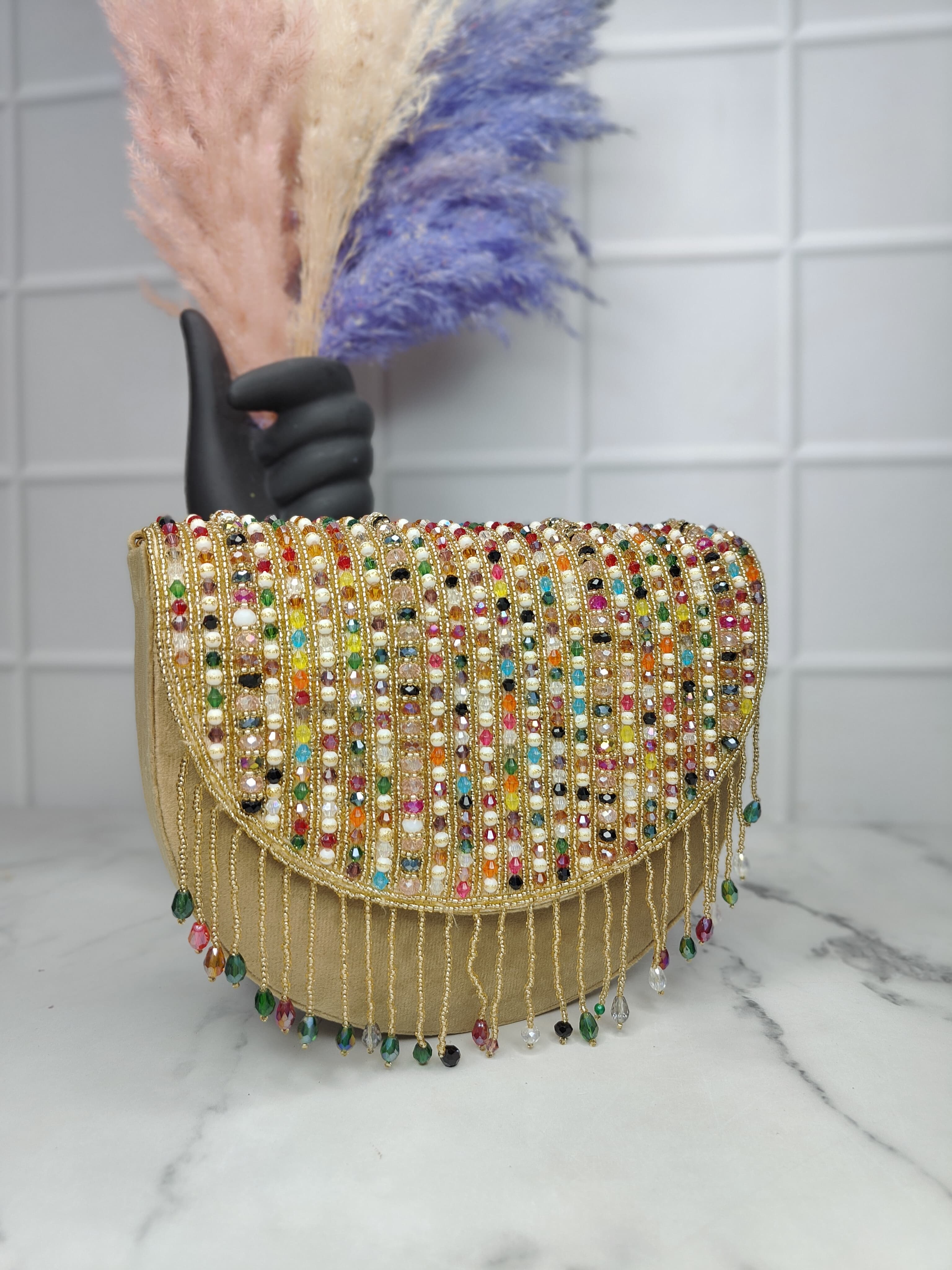 Embroidered Flap Bag